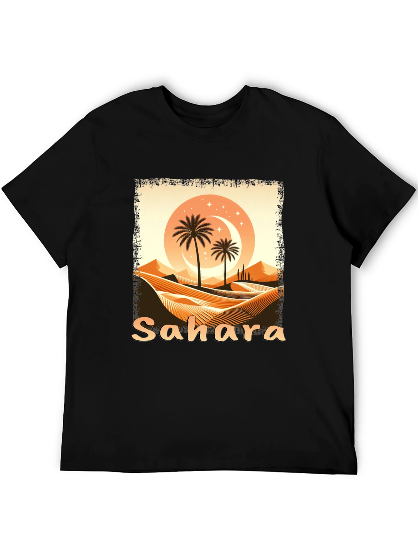 Sahara Desert Graphic Tee - Unisex Black T-Shirt
