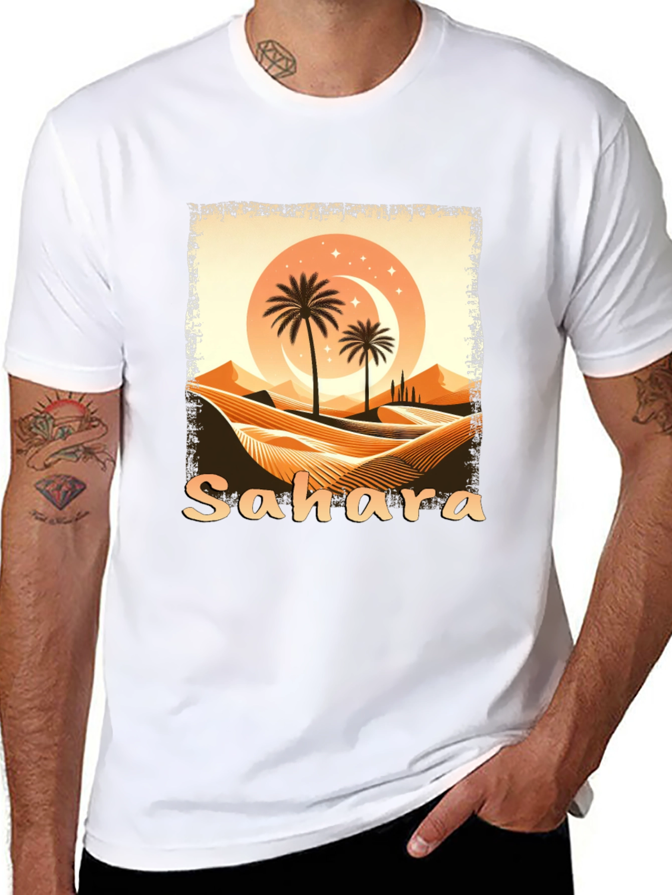 Sahara Desert Graphic Tee - Unisex Black T-Shirt
