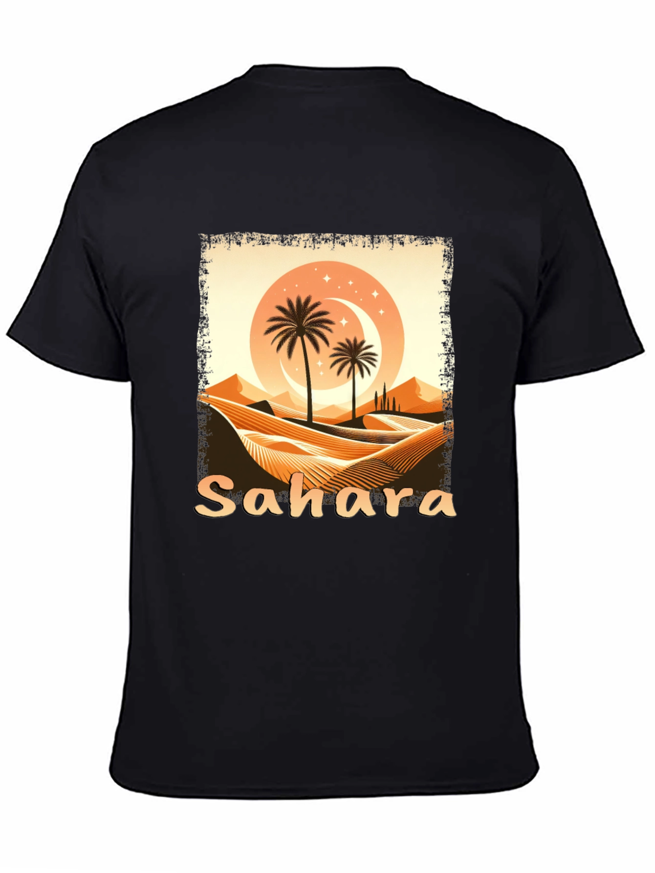 Sahara Desert Graphic Tee - Unisex Black T-Shirt