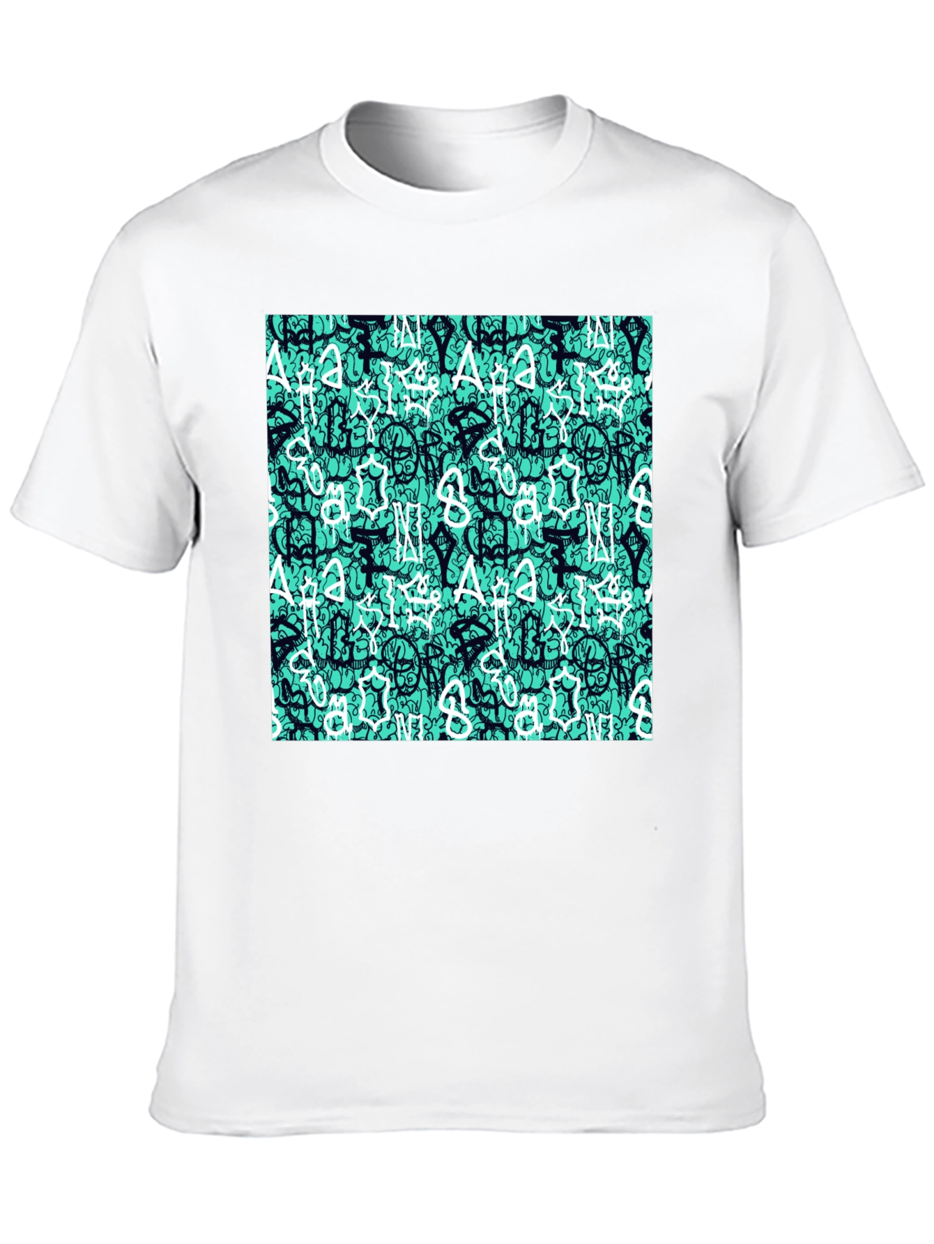 Abstract Print Black T-Shirt