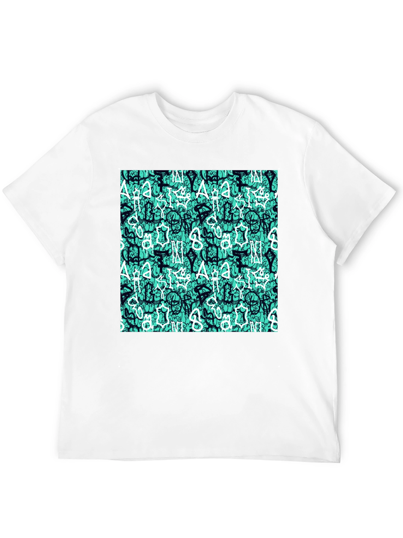 Abstract Print Black T-Shirt