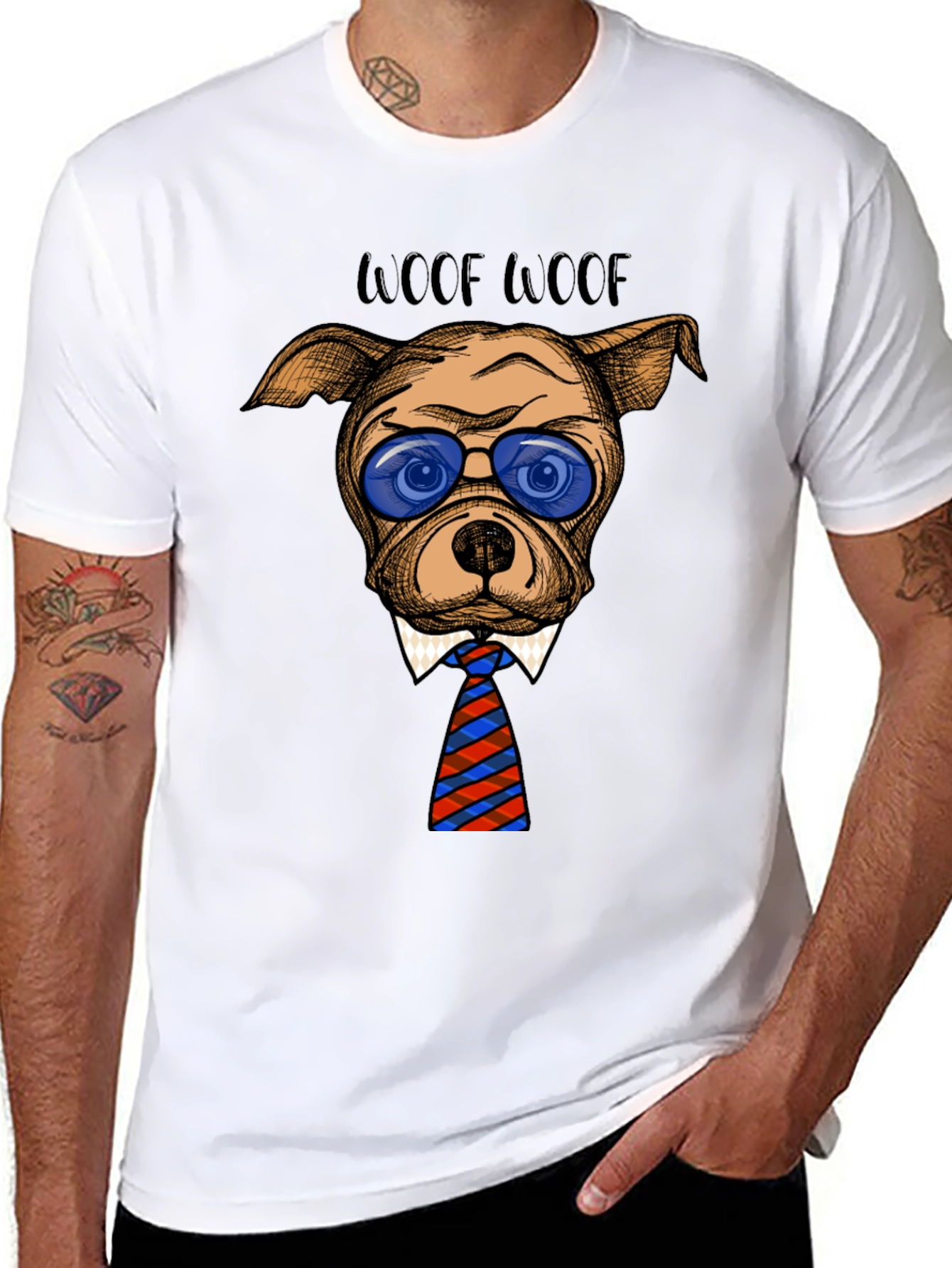 Woof Woof Dog Tee - Trendy Canine T-Shirt