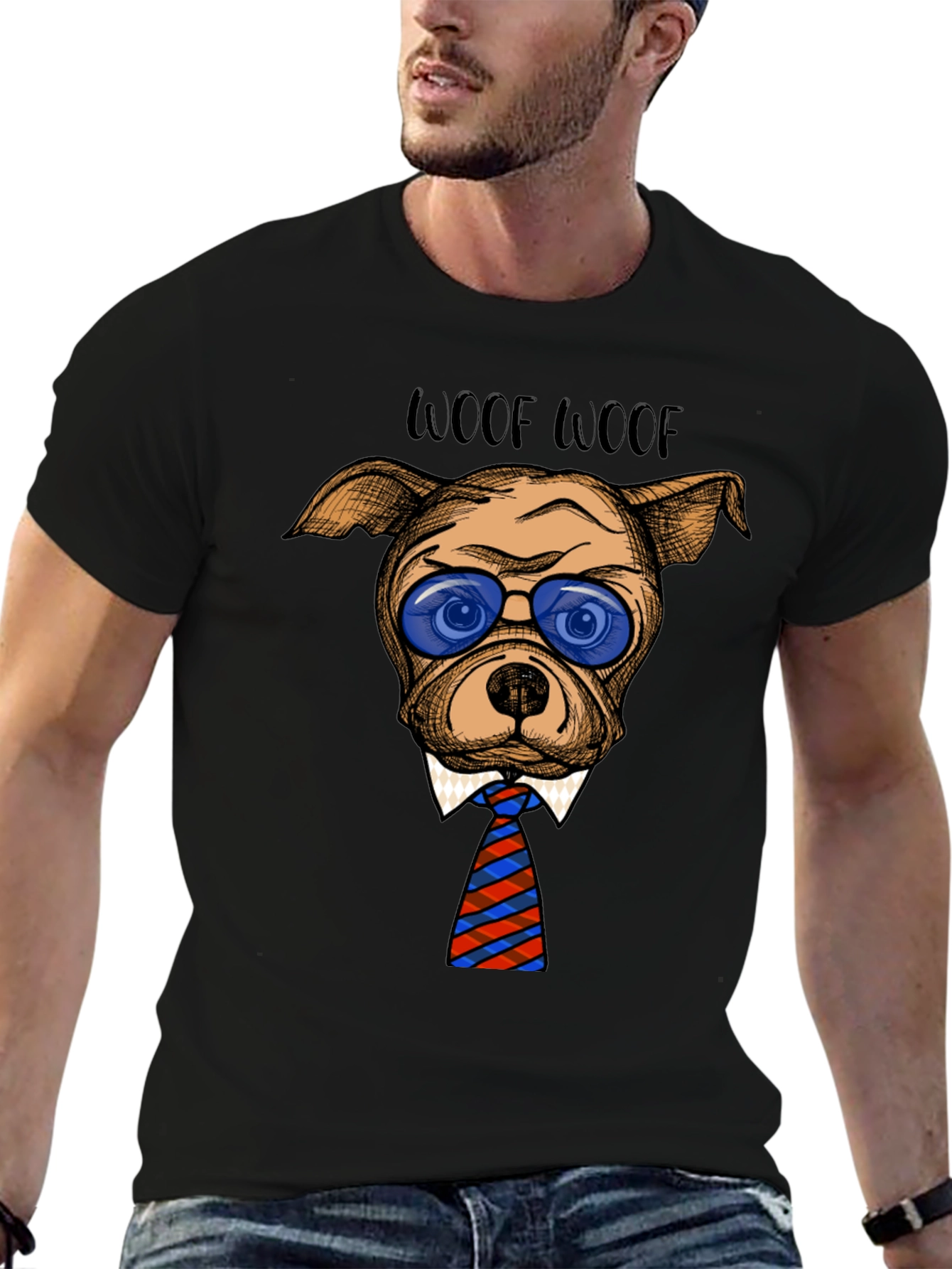 Woof Woof Dog Tee - Trendy Canine T-Shirt