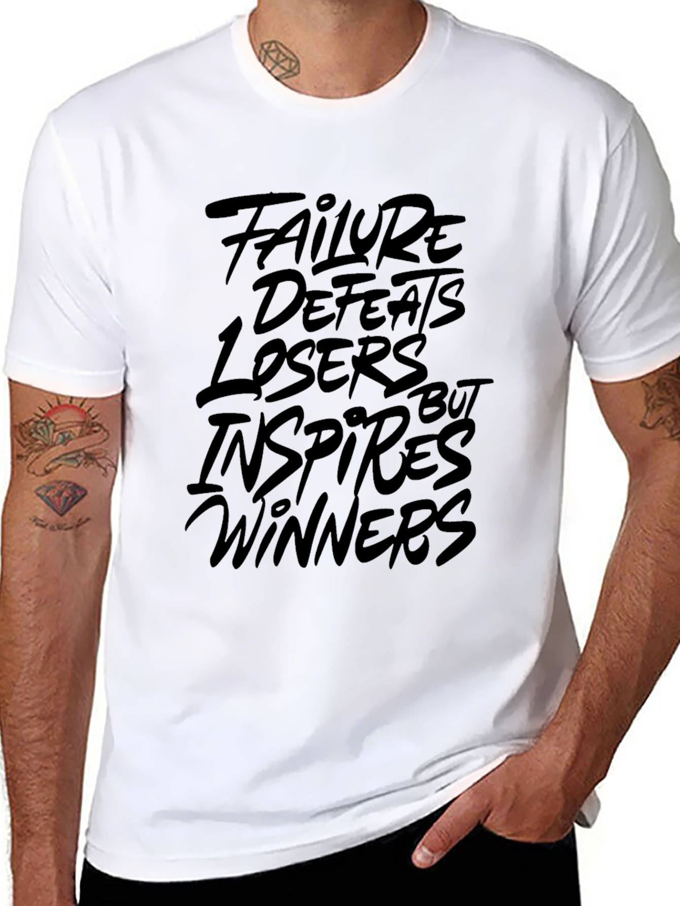 Failure Inspires T-Shirt - Motivational Black Tee
