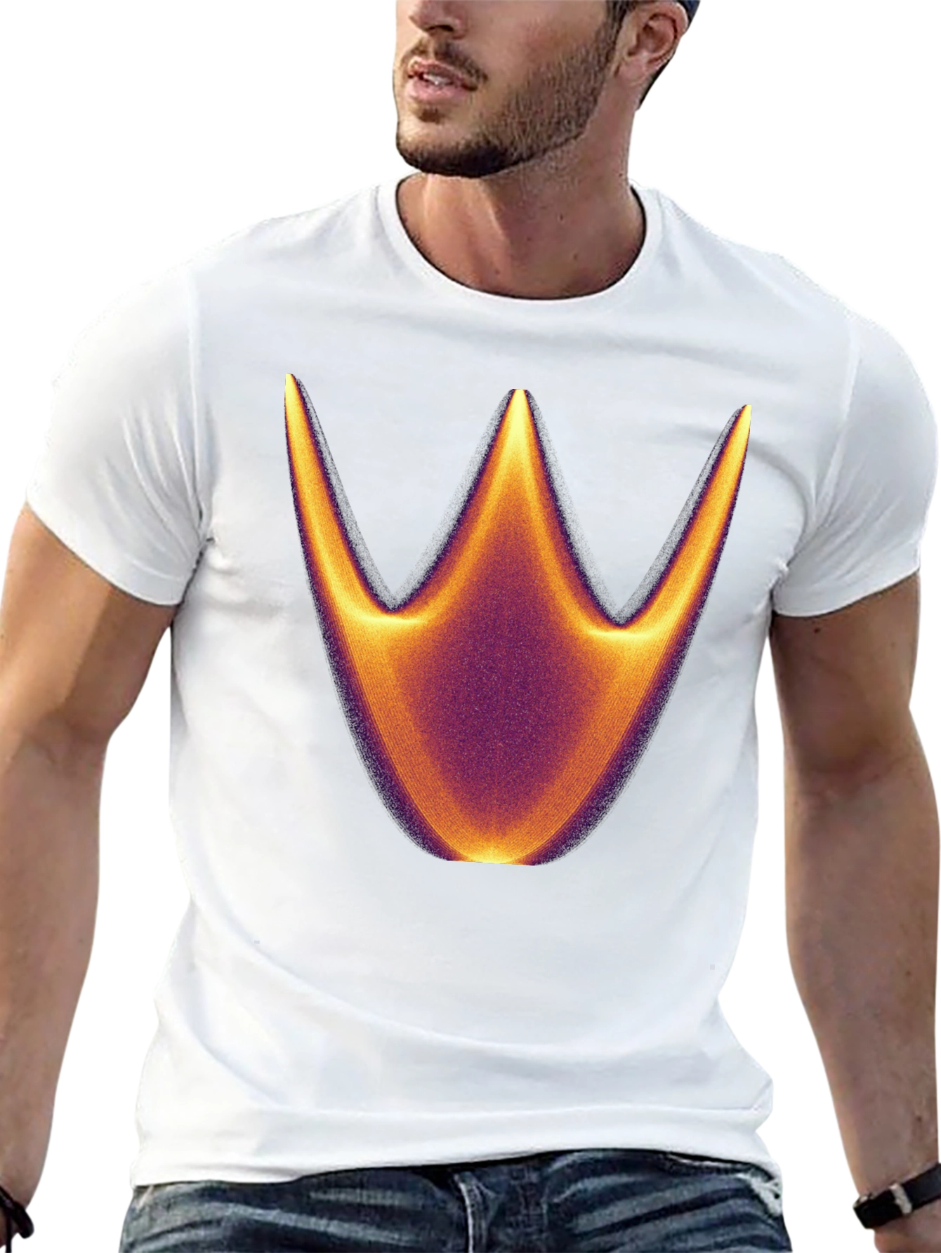 Abstract Crown Graphic Black T-Shirt