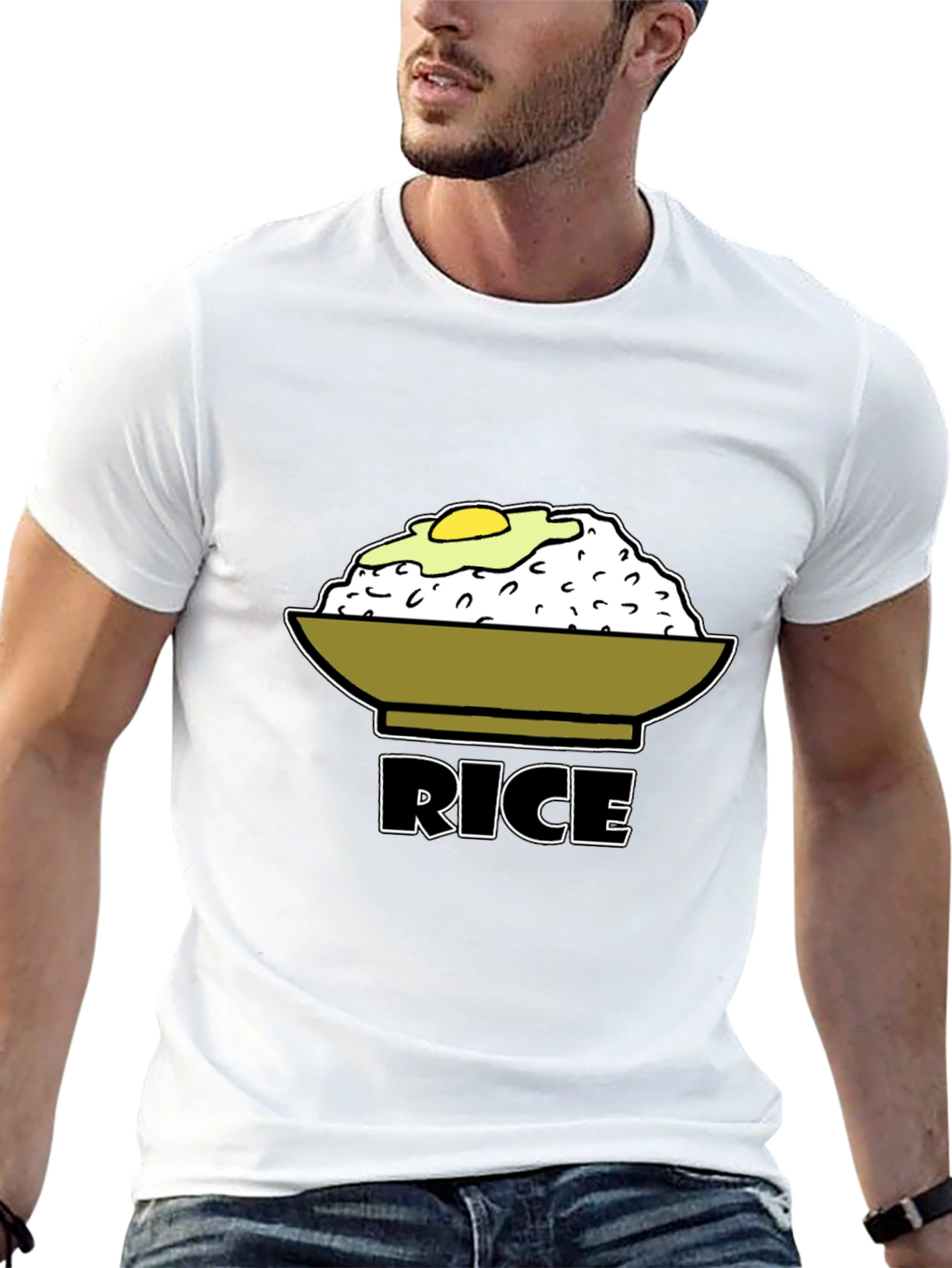 Rice & Egg Graphic Tee - Foodie T-Shirt