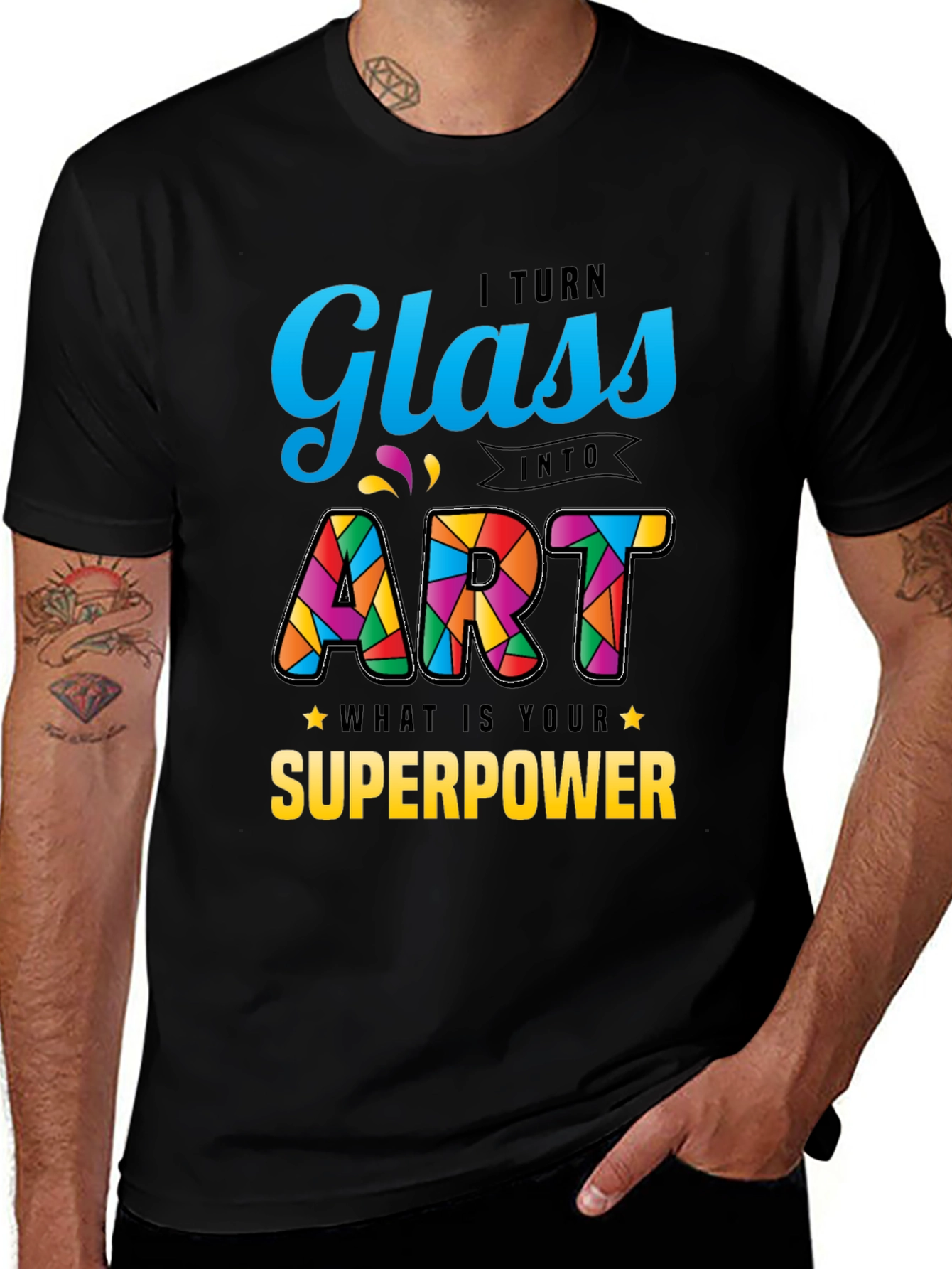 Glass to Art Superpower Graphic T-Shirt