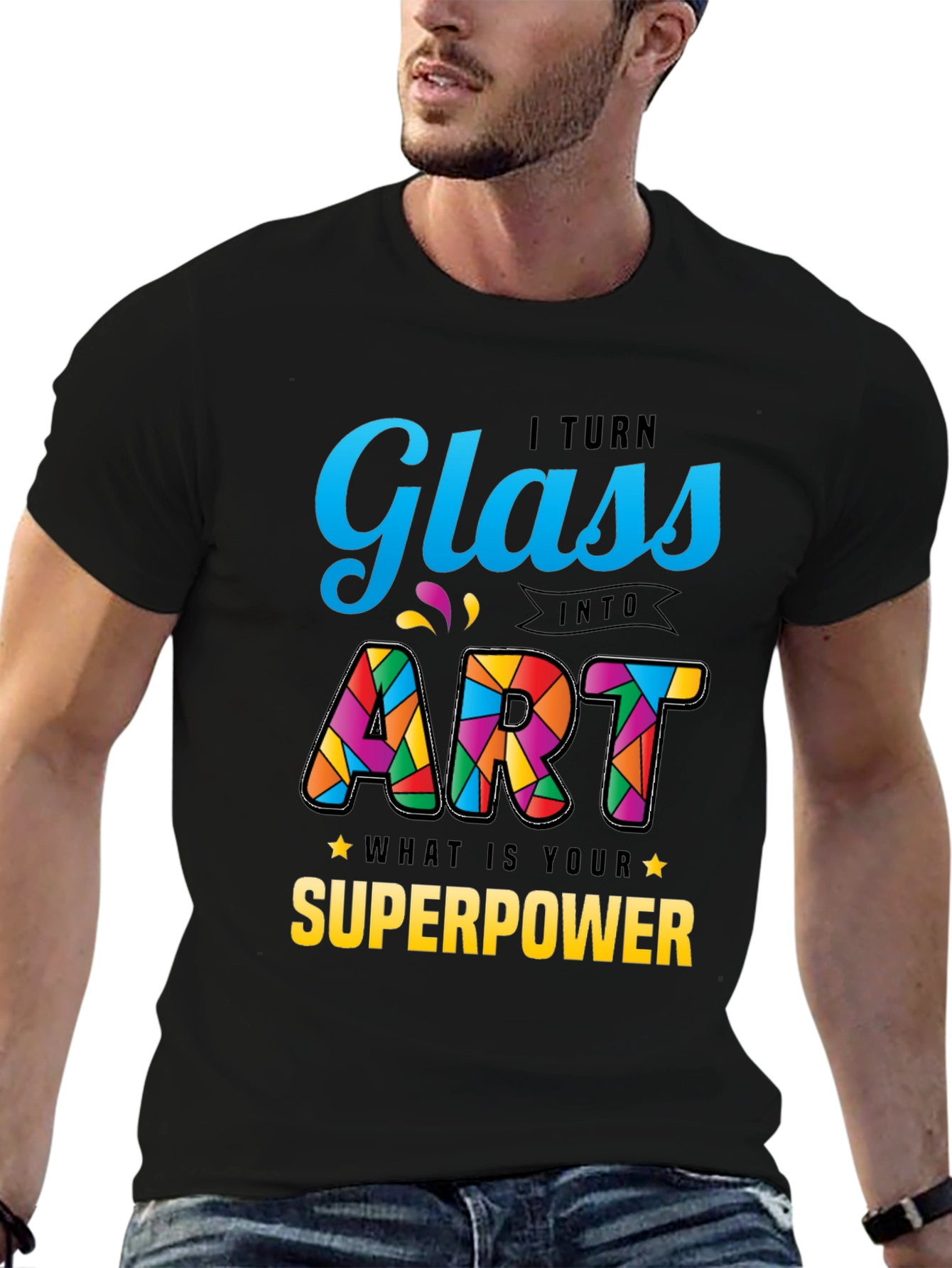 Glass to Art Superpower Graphic T-Shirt