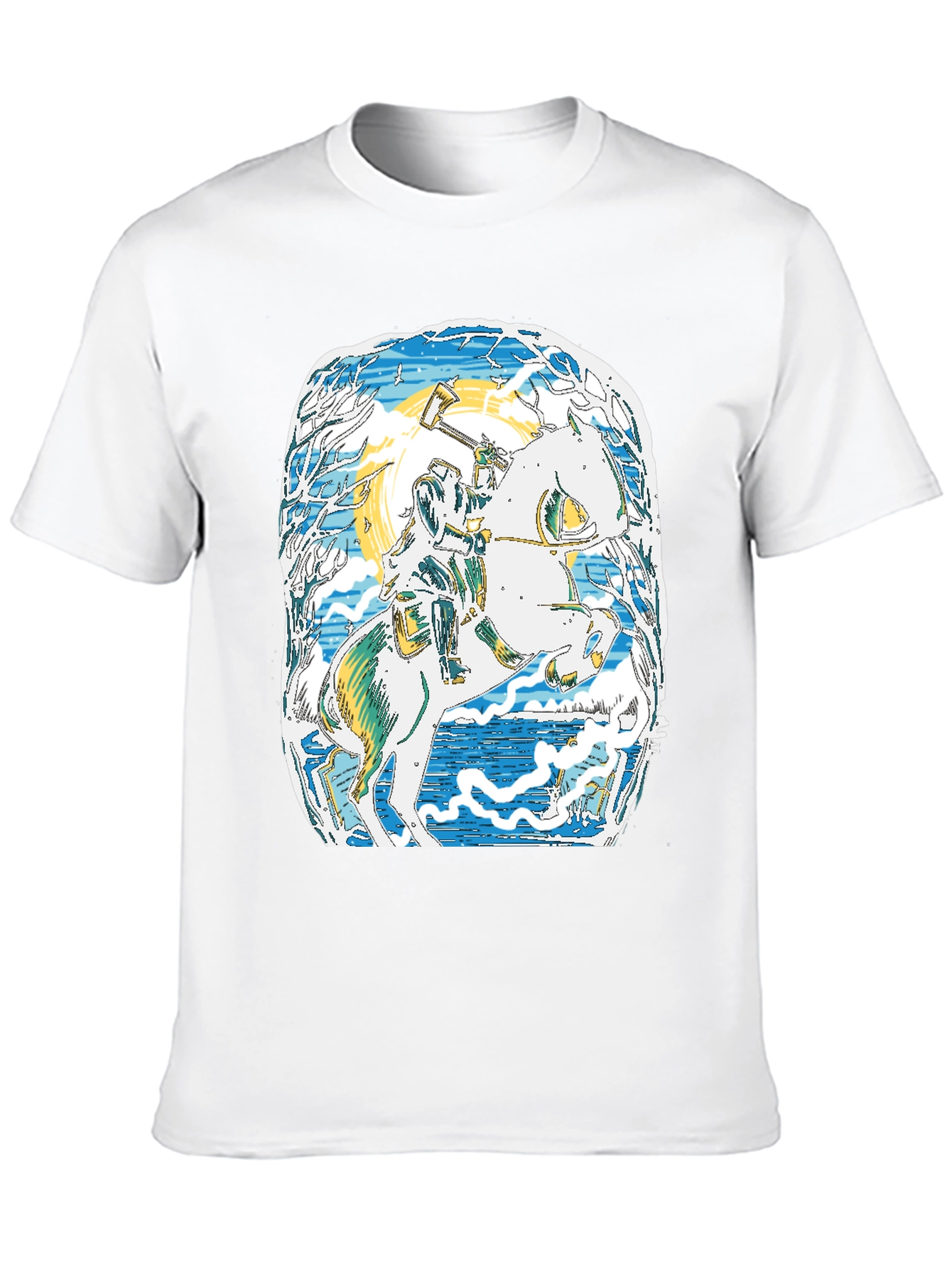 Viking Horseman Graphic Tee - Premium Black T-Shirt