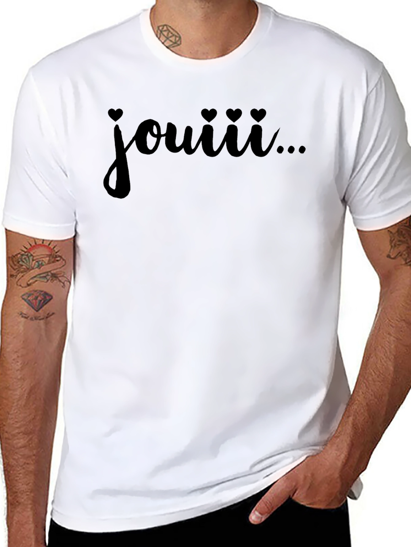 Jouiii Heart Graphic Black T-Shirt