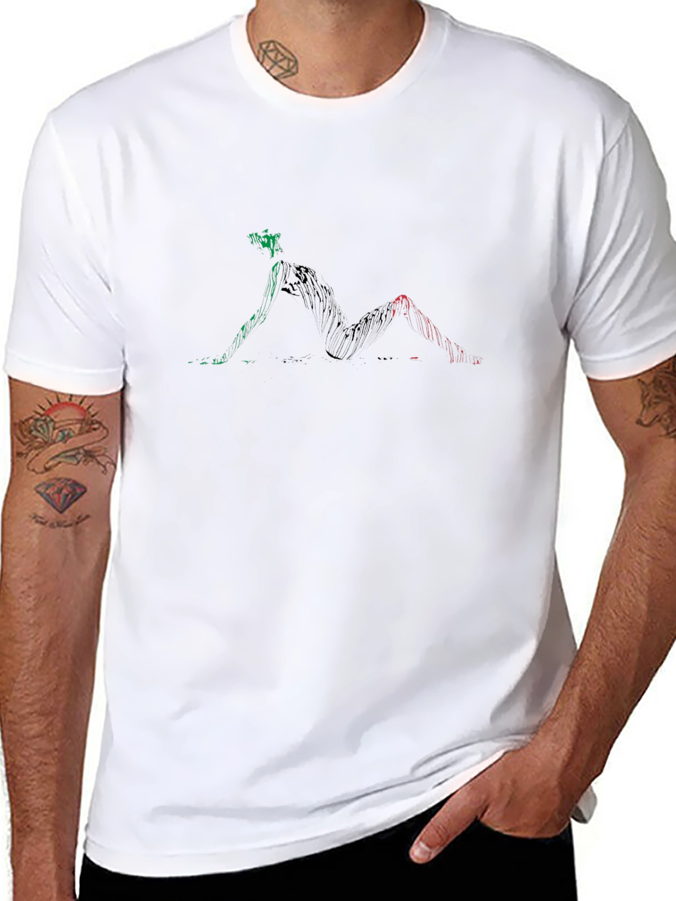 Abstract Figure T-Shirt - Black