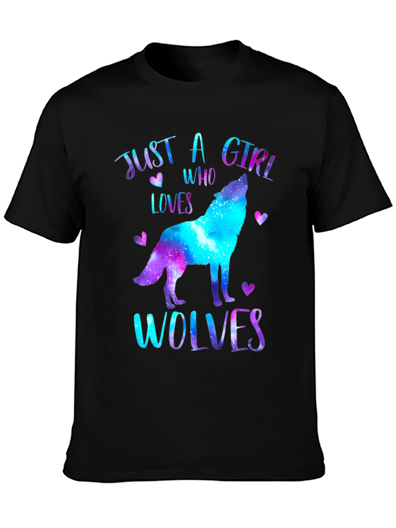 Wolf Lover Galaxy Print T-Shirt