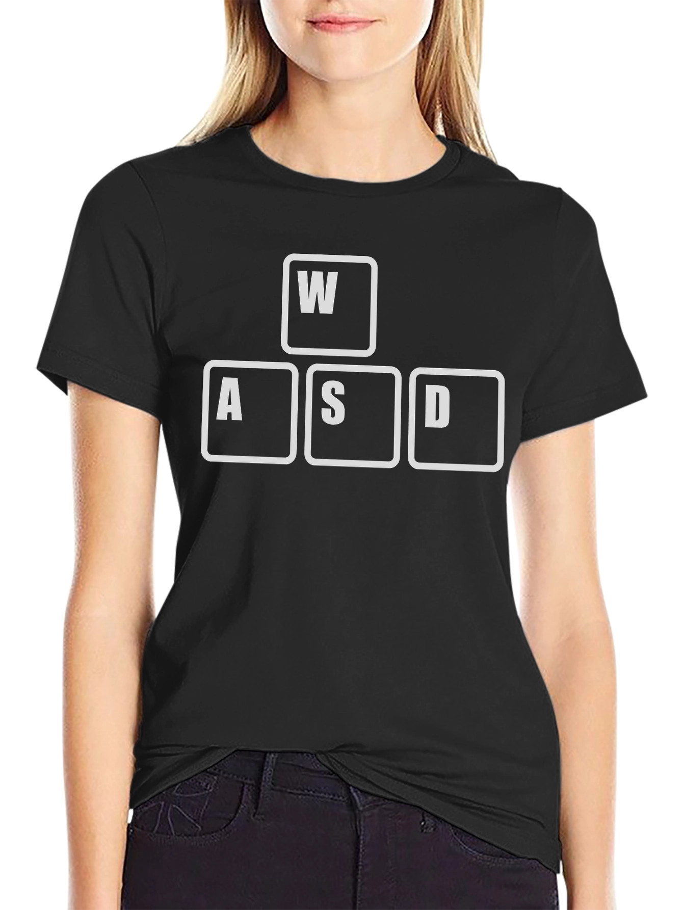 Gamer WASD Keys T-Shirt - Black