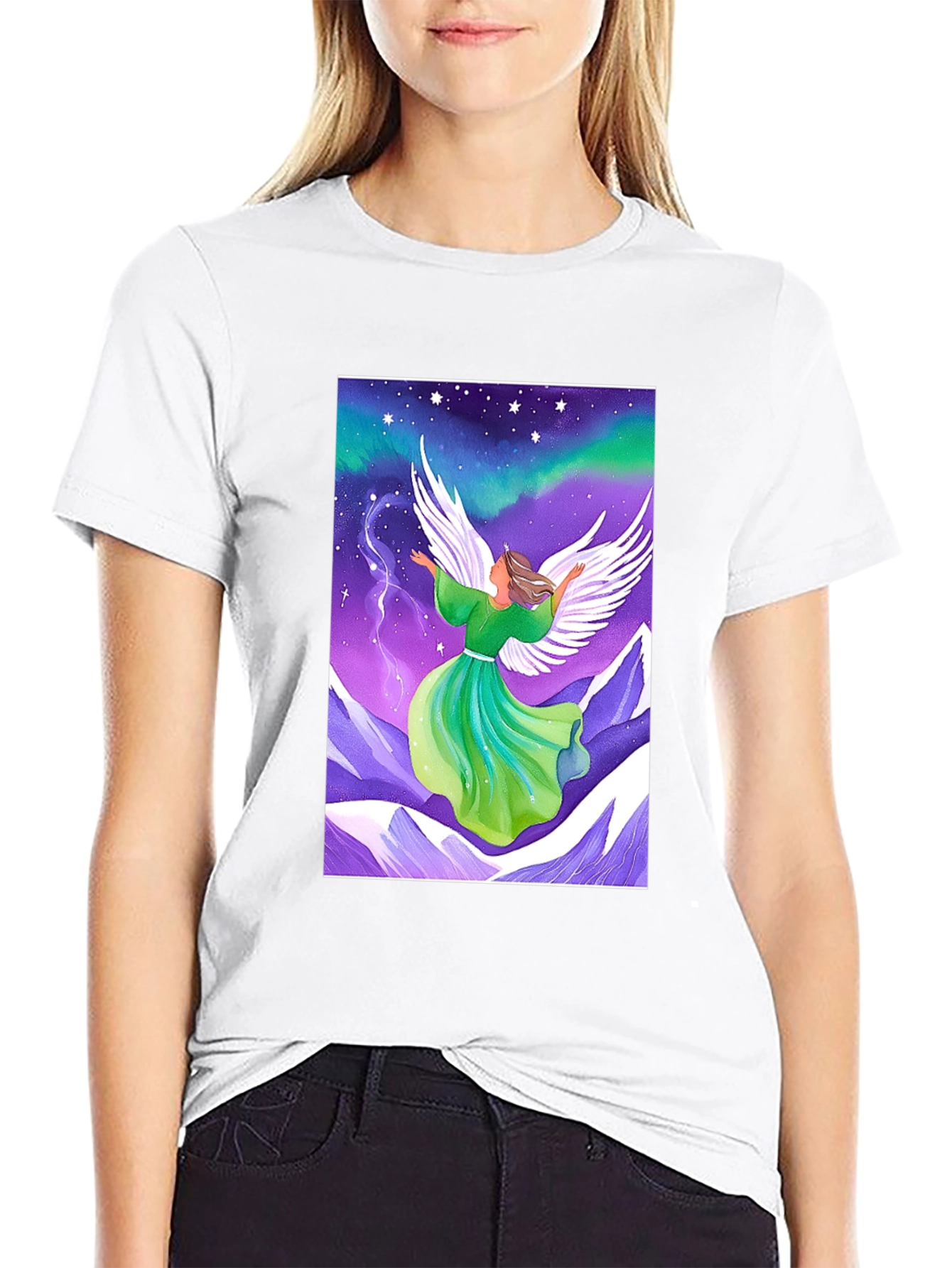 Angel Wings Graphic Tee - Celestial Design