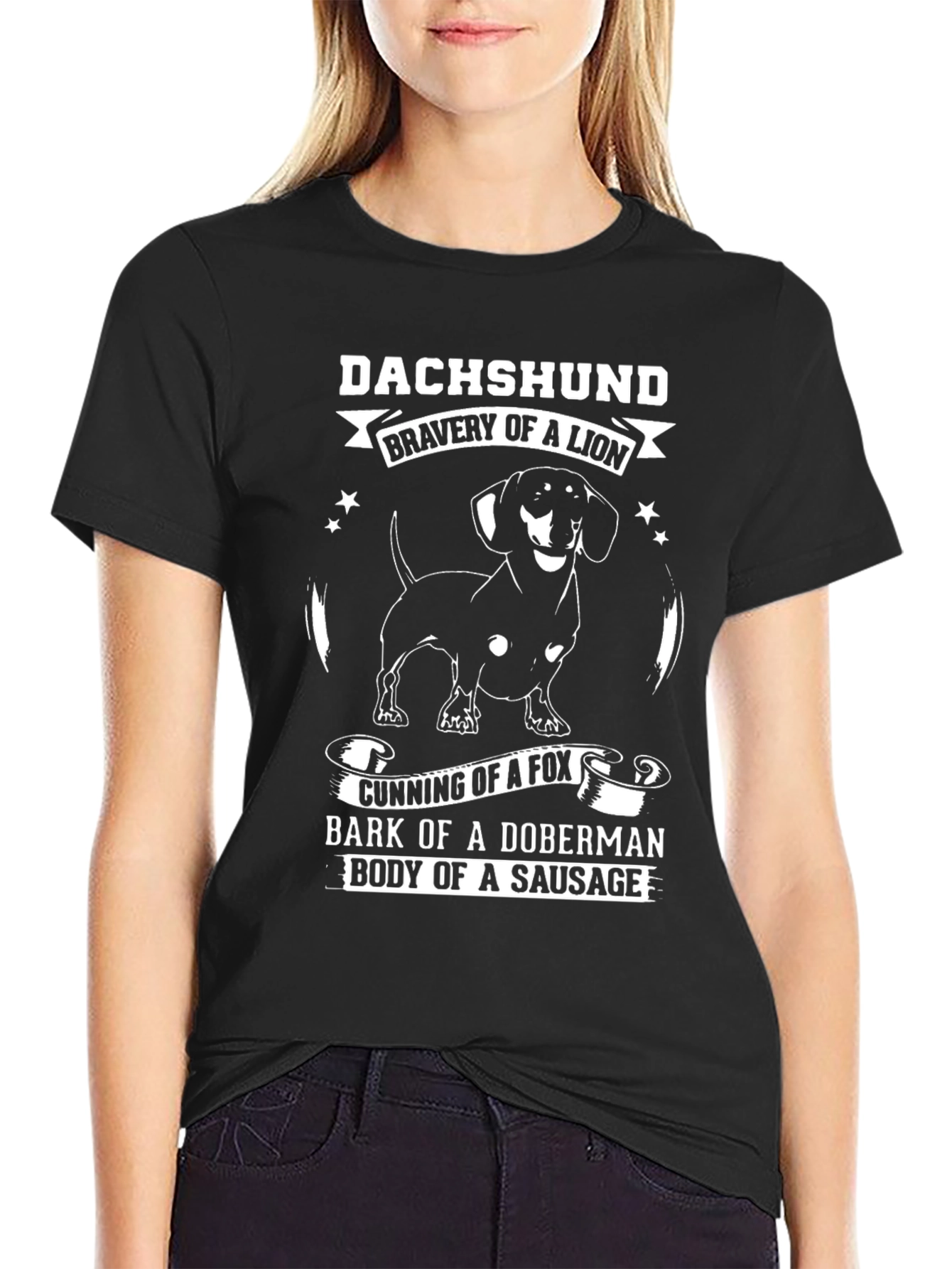 Dachshund Bravery of a Lion Graphic T-Shirt
