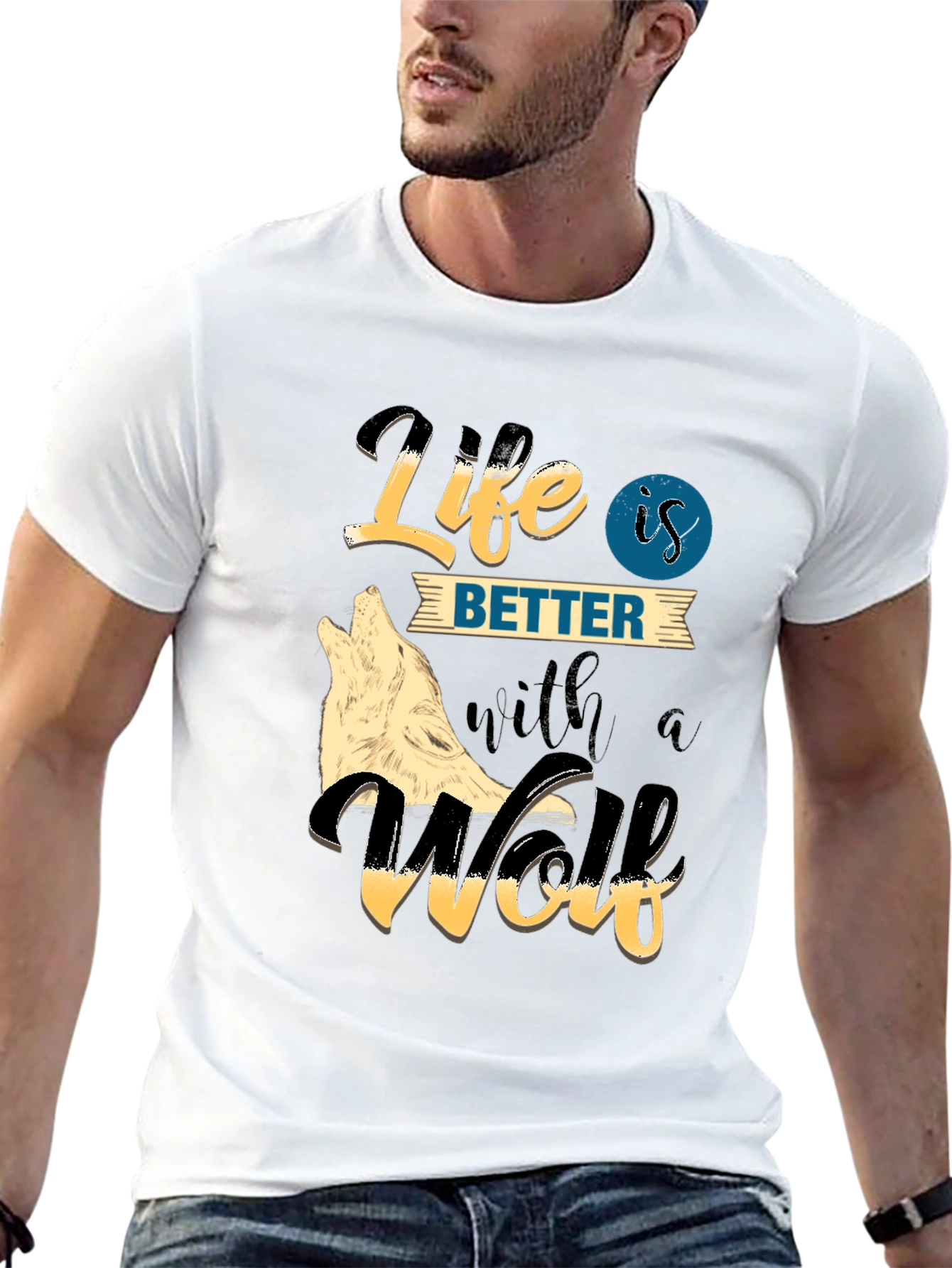 Life is Better with a Wolf Graphic Tee