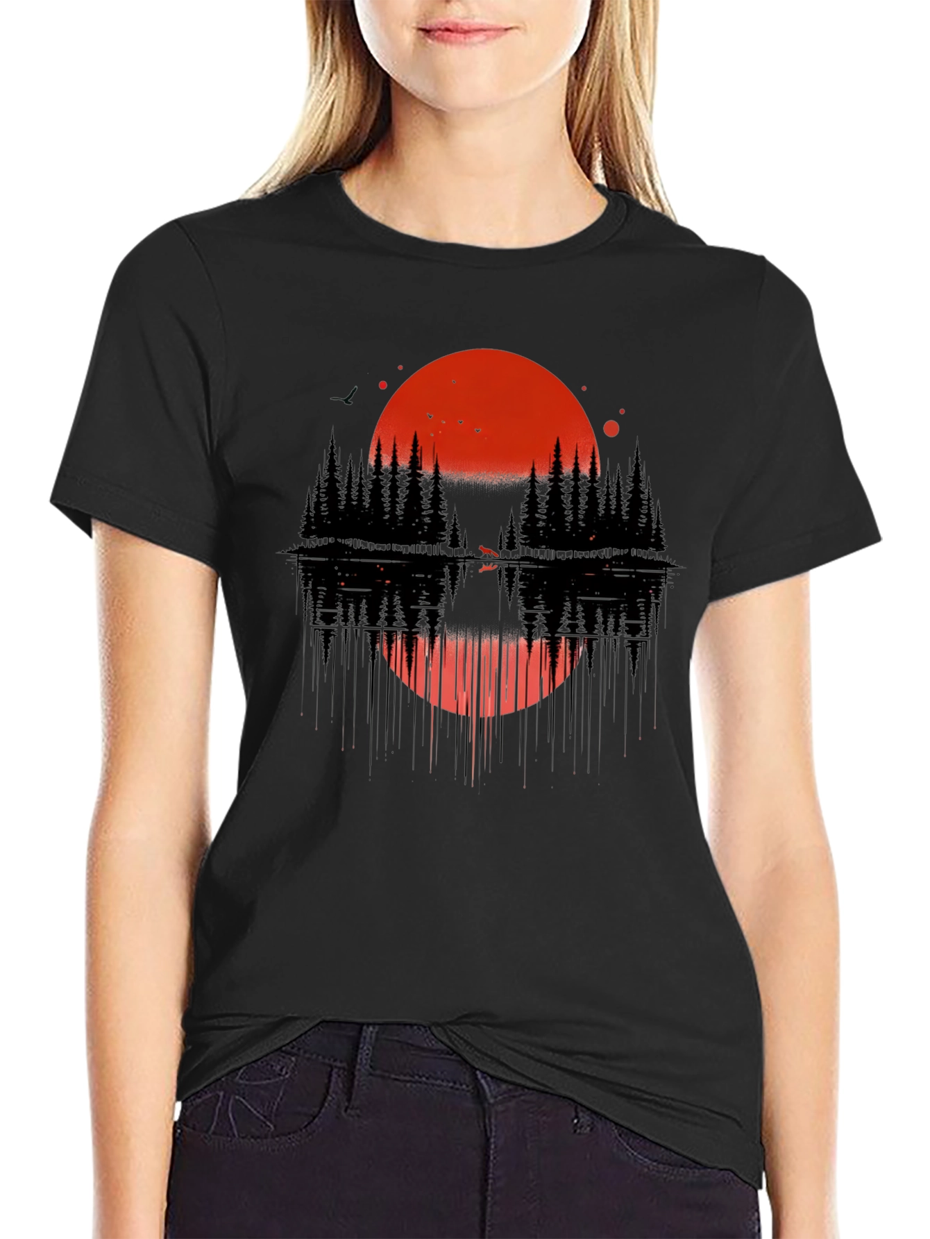 Sunset Forest Graphic Tee - Nature Inspired Design
