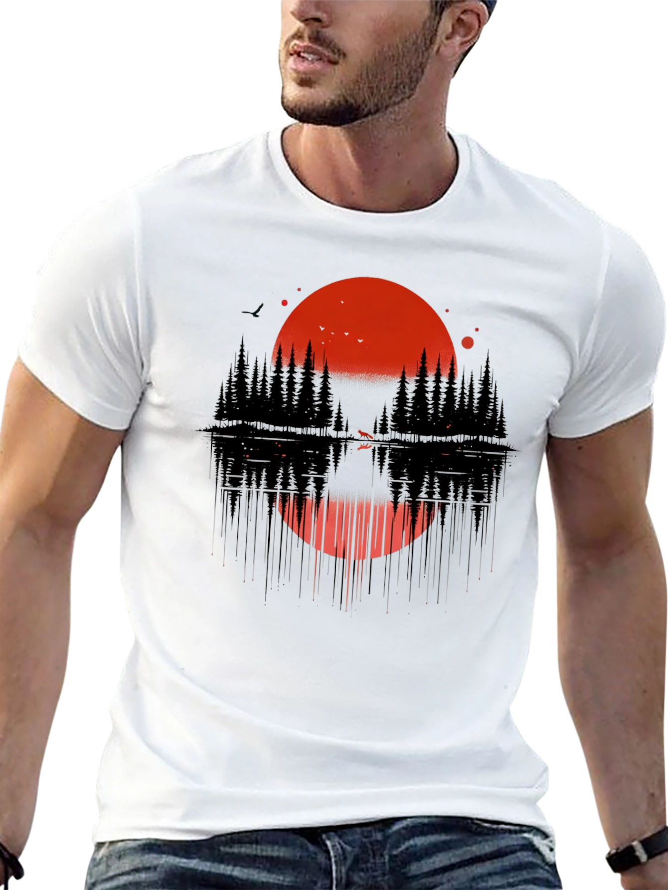 Sunset Forest Graphic Tee - Nature Inspired Design