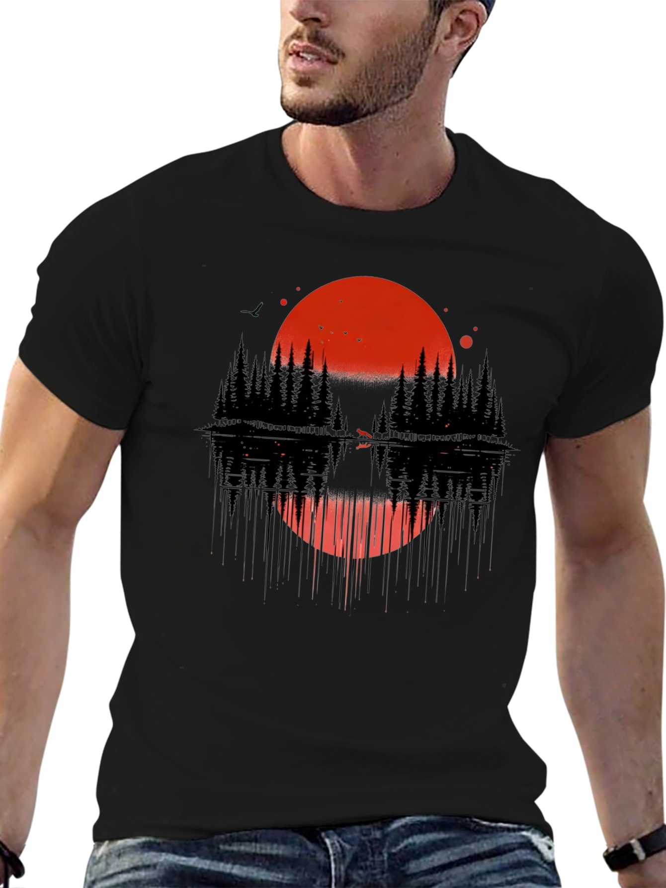 Sunset Forest Graphic Tee - Nature Inspired Design