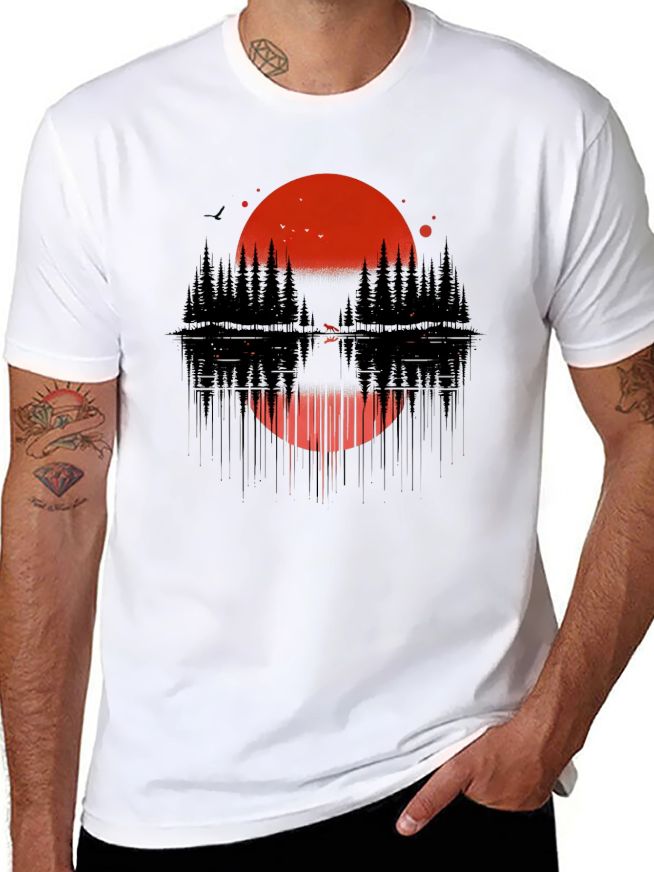 Sunset Forest Graphic Tee - Nature Inspired Design