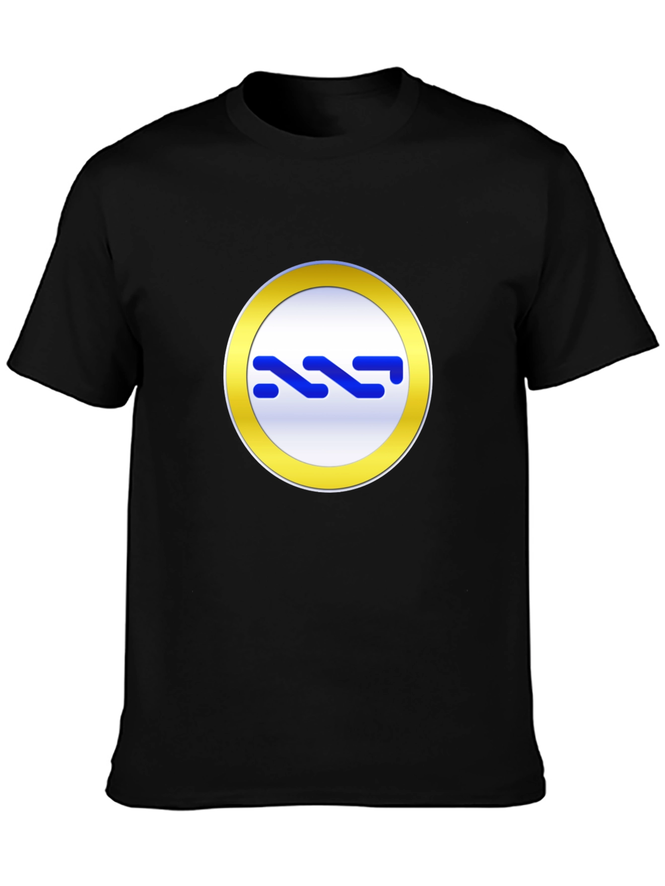 Black T-Shirt with Gold Circle Logo