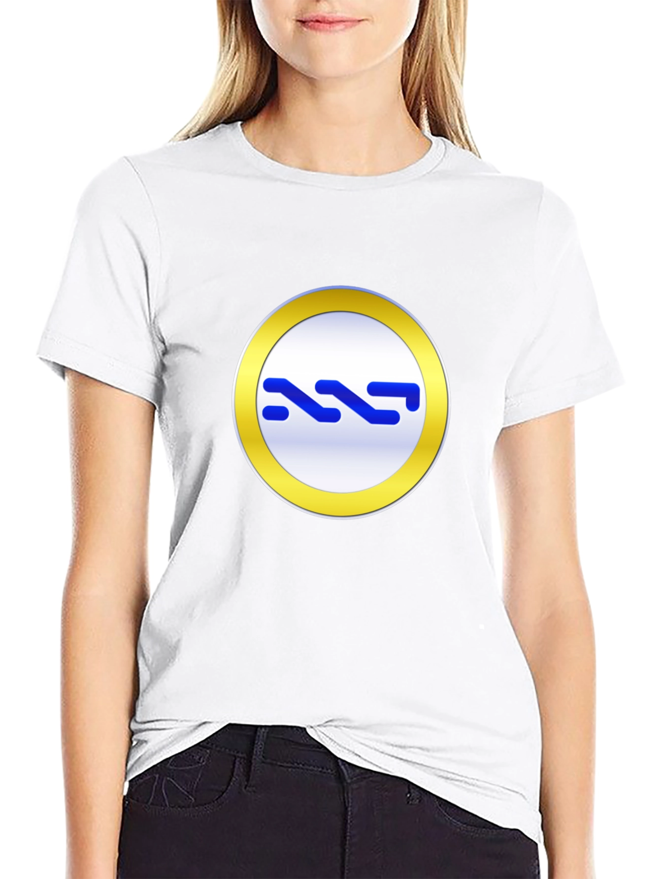 Black T-Shirt with Gold Circle Logo