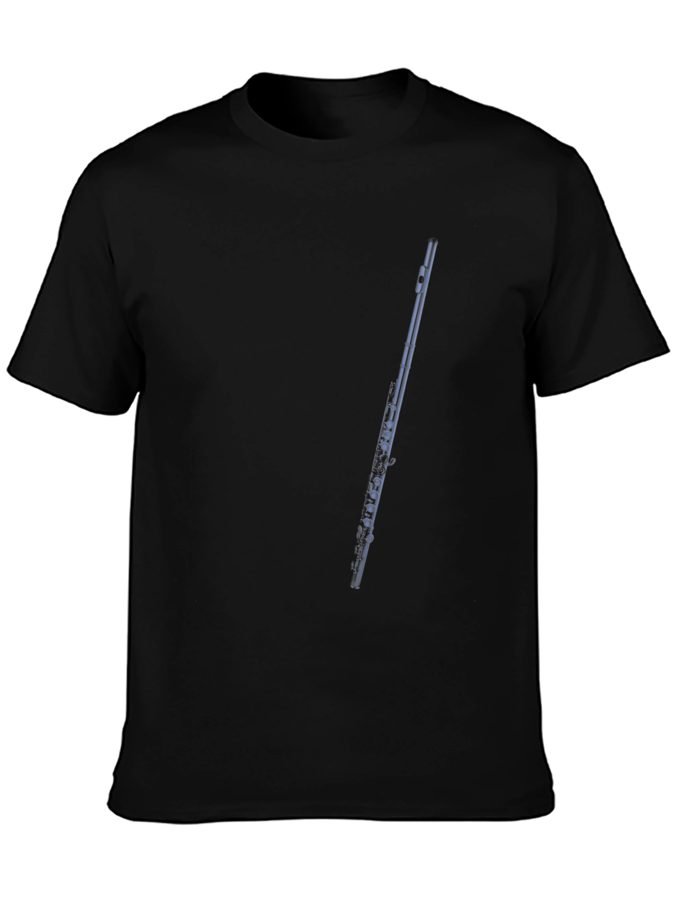 Flute Graphic Tee - Black Cotton T-Shirt