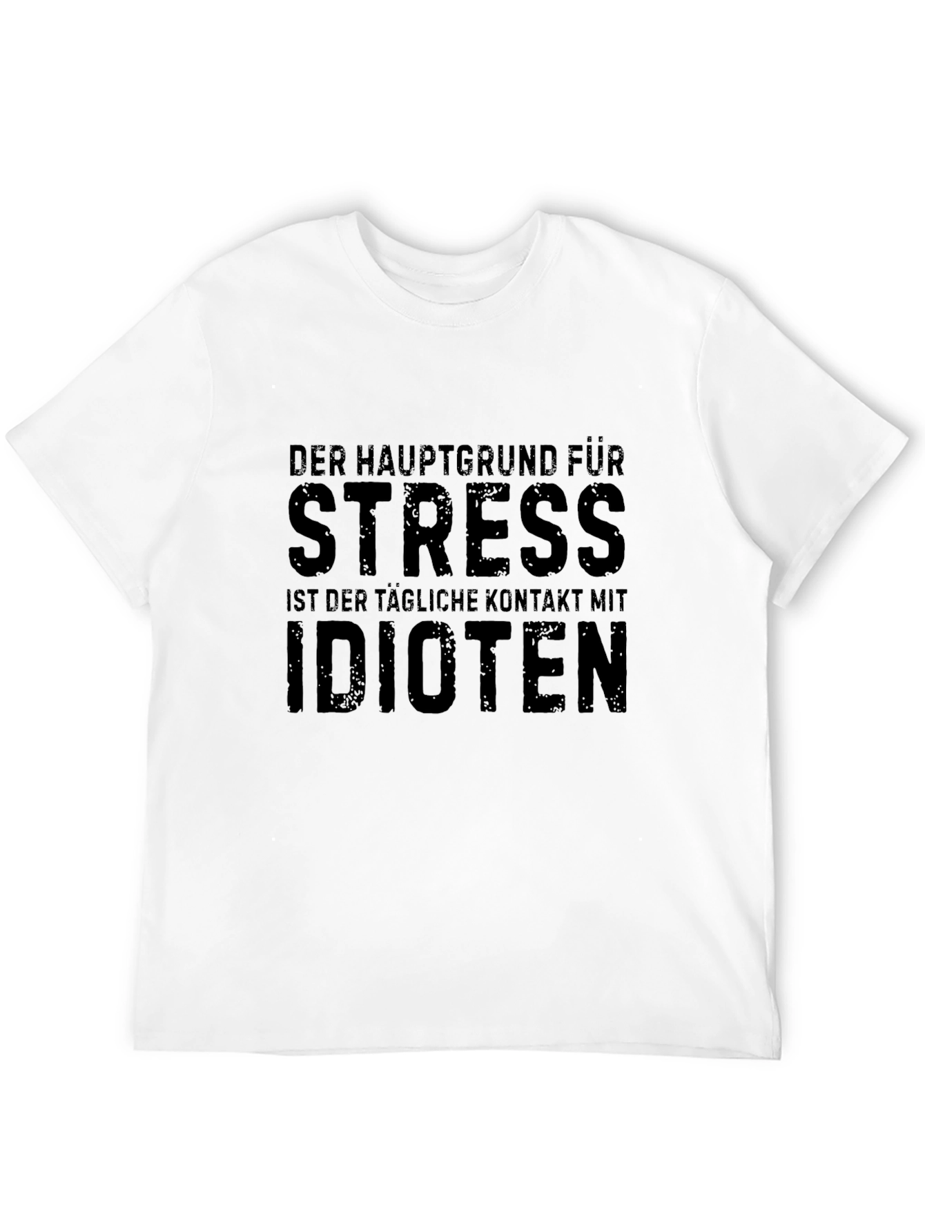Funny Stress Idioten Black Graphic T-Shirt