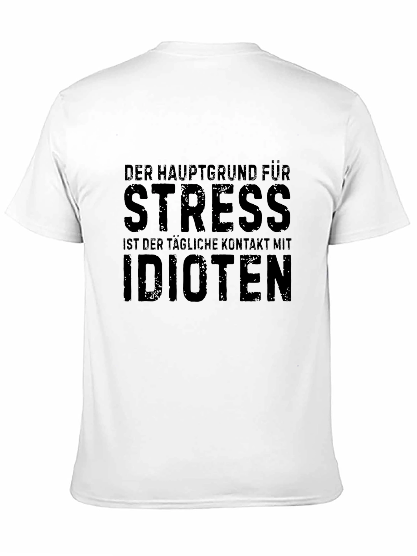 Funny Stress Idioten Black Graphic T-Shirt