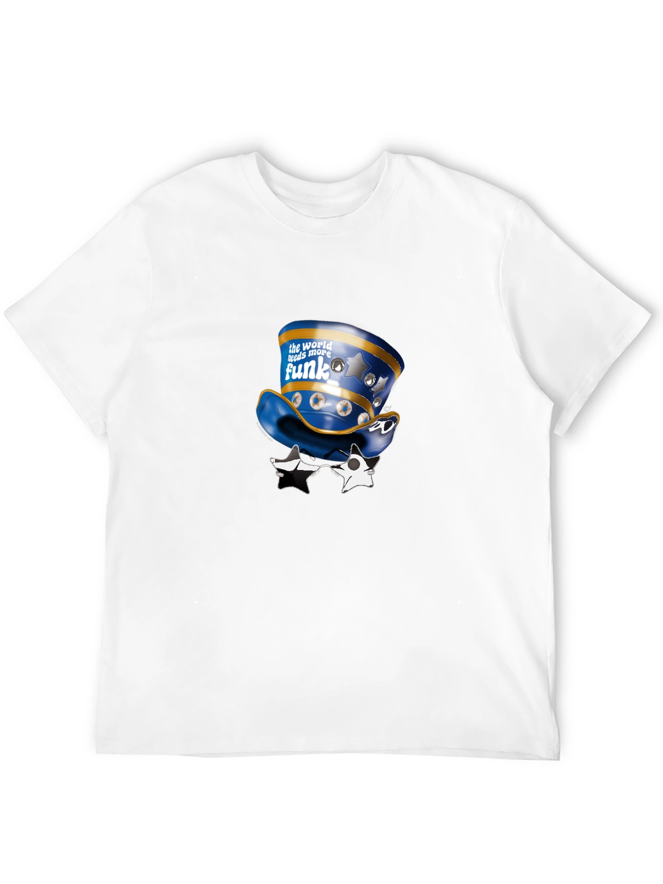 Funky Hat and Star Glasses Graphic T-Shirt