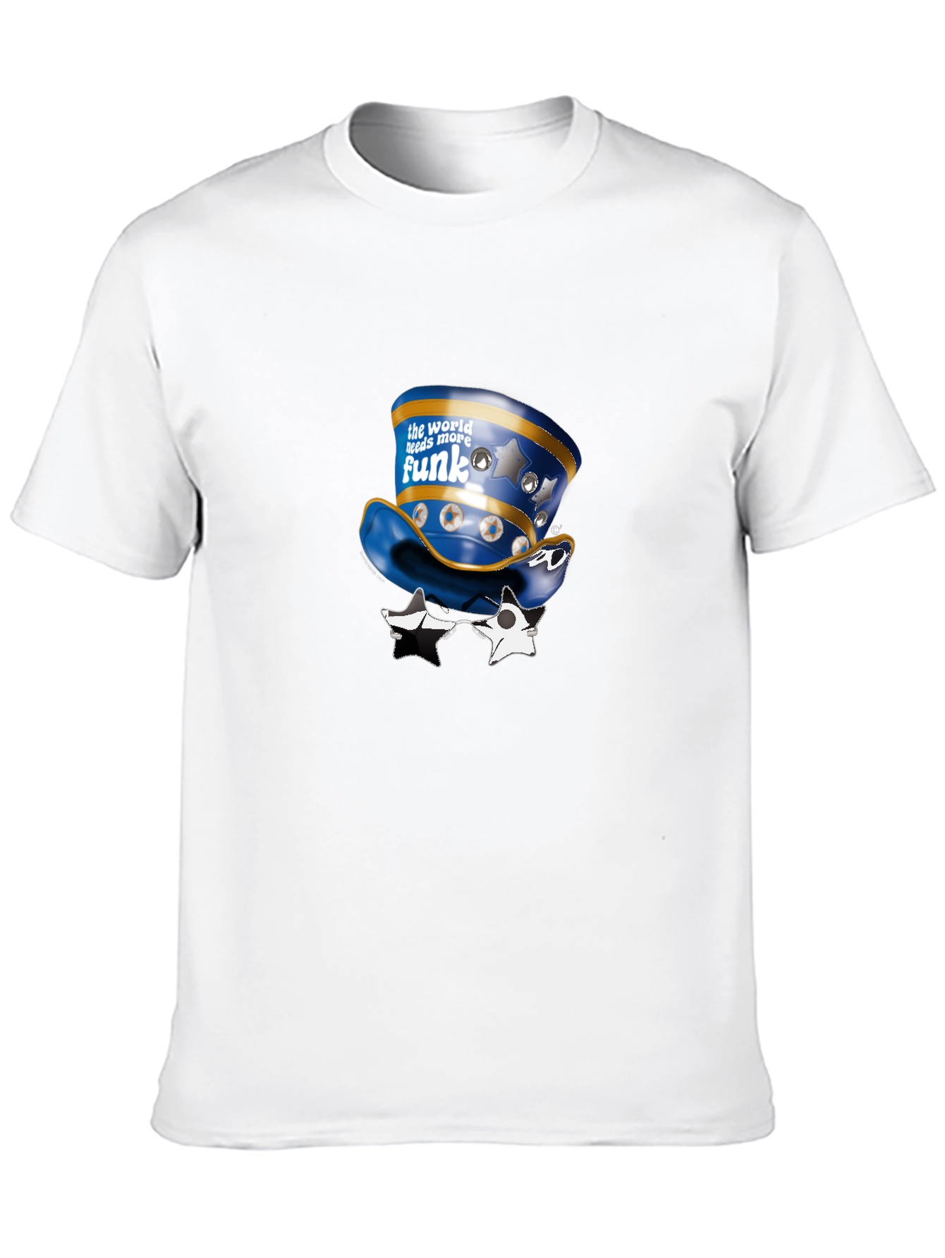 Funky Hat and Star Glasses Graphic T-Shirt