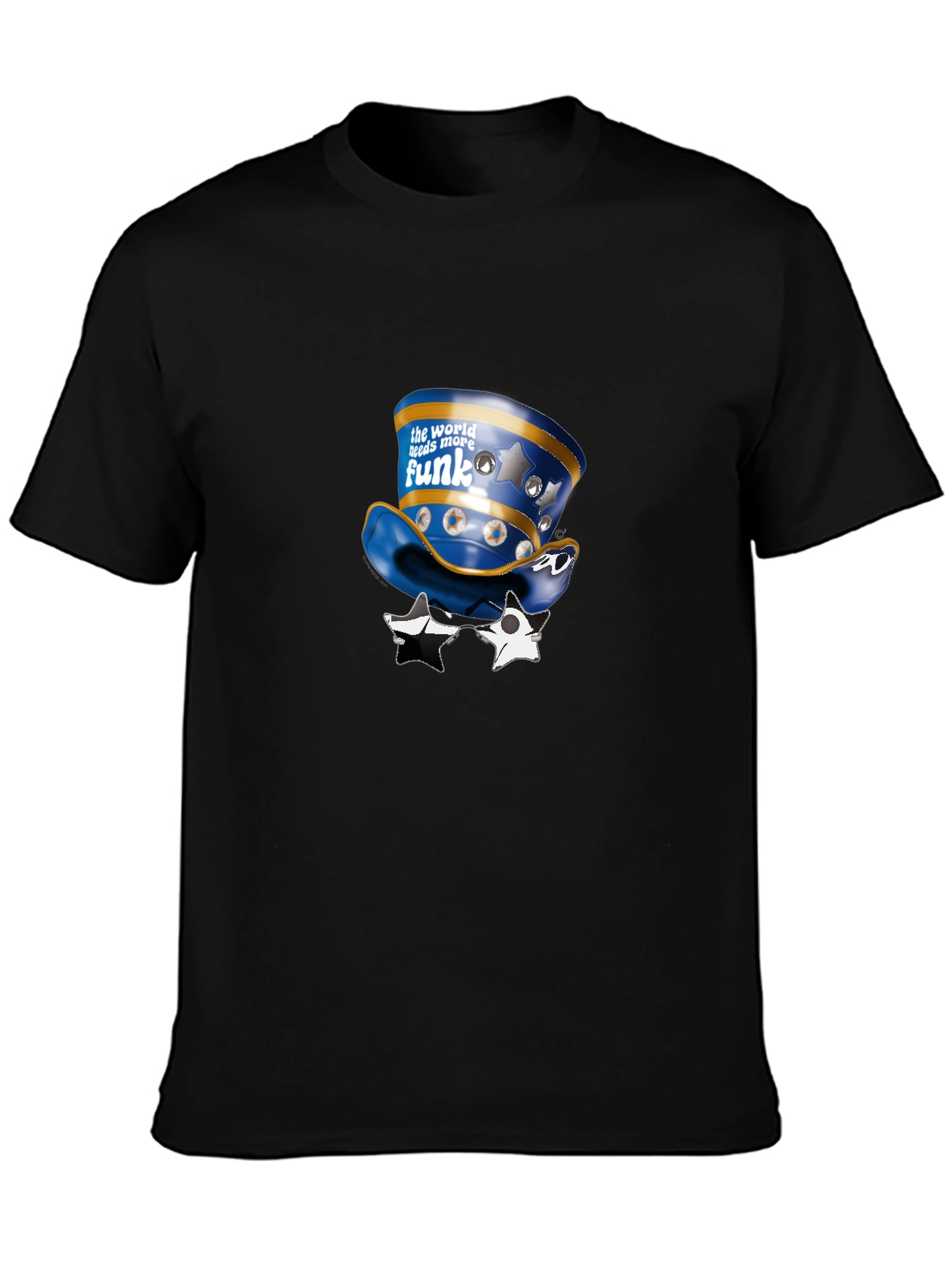 Funky Hat and Star Glasses Graphic T-Shirt