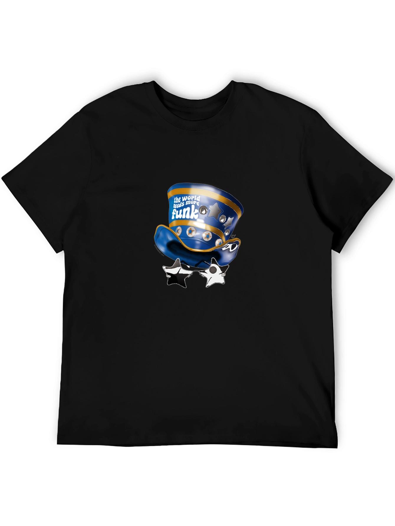 Funky Hat and Star Glasses Graphic T-Shirt