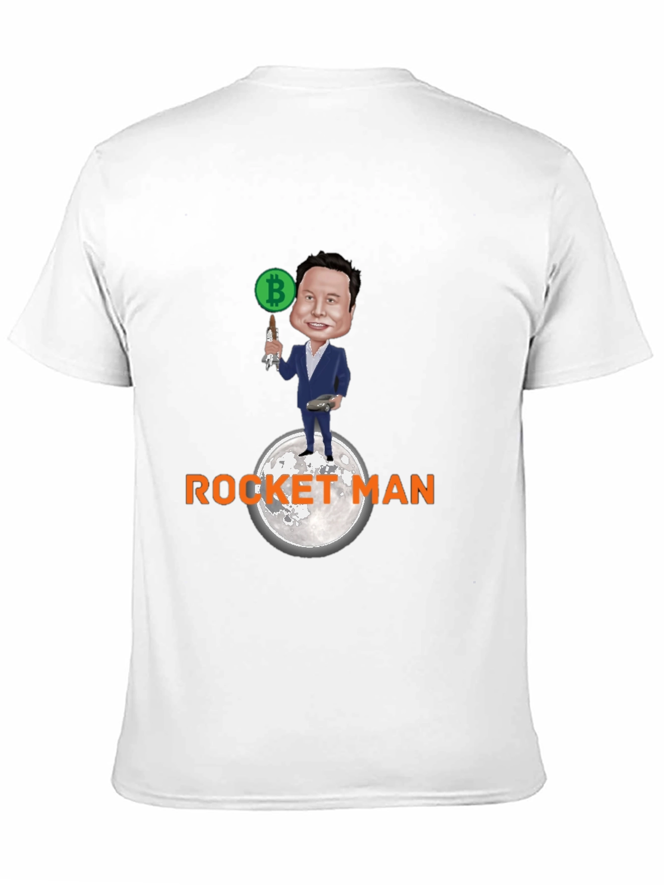 Elon Musk Bitcoin Rocket Man Graphic Tee