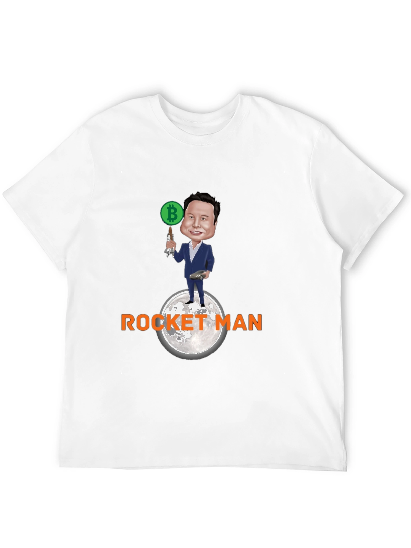 Elon Musk Bitcoin Rocket Man Graphic Tee