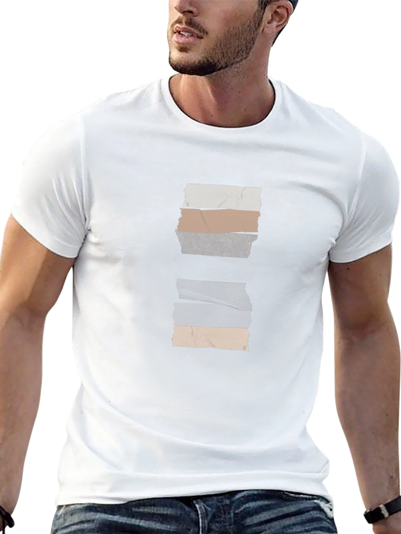 Modern Minimalist Striped Crew Neck Tee