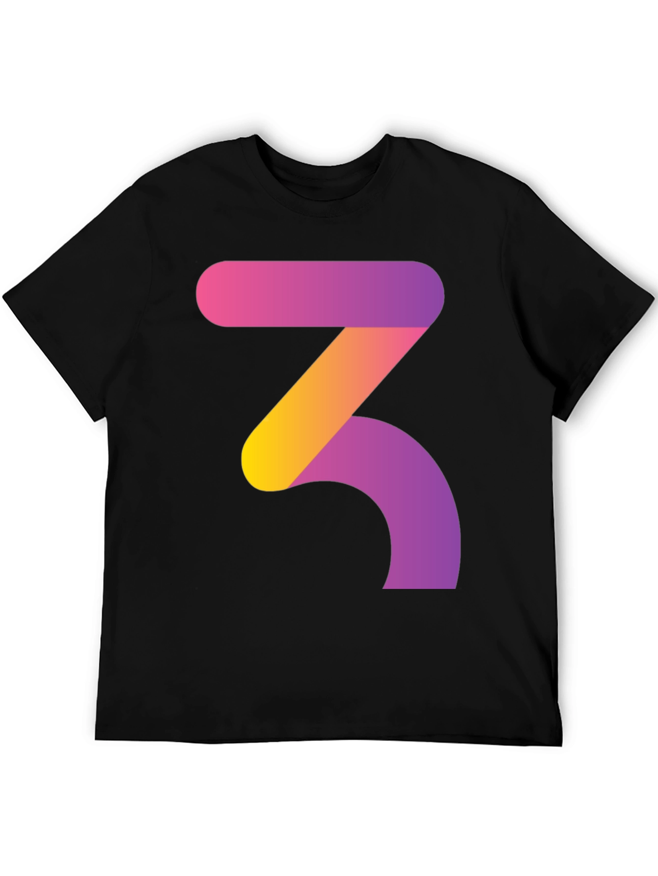 Gradient Number 3 Graphic Tee - Modern Style