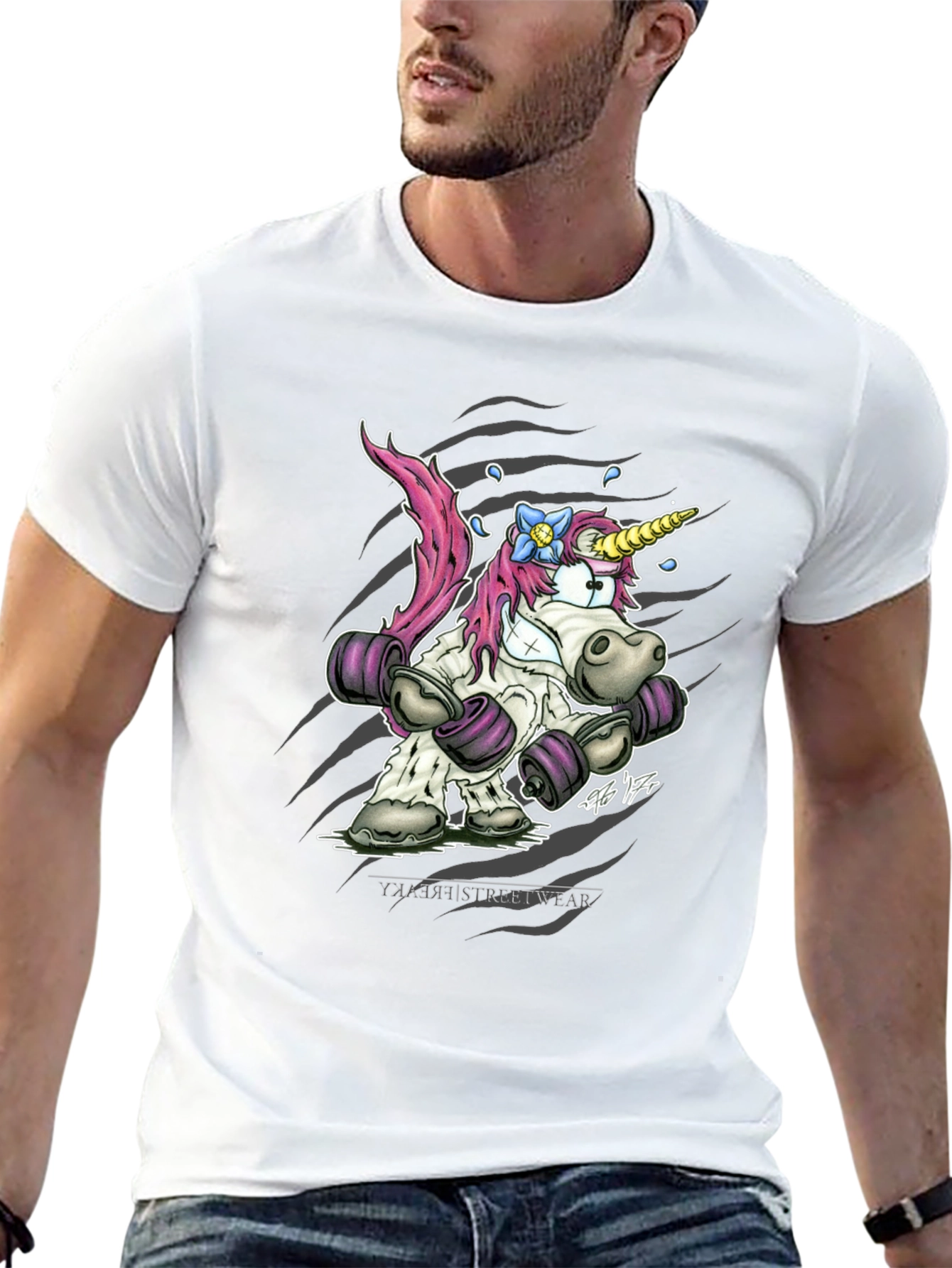 Unicorn Powerlifter Black T-Shirt