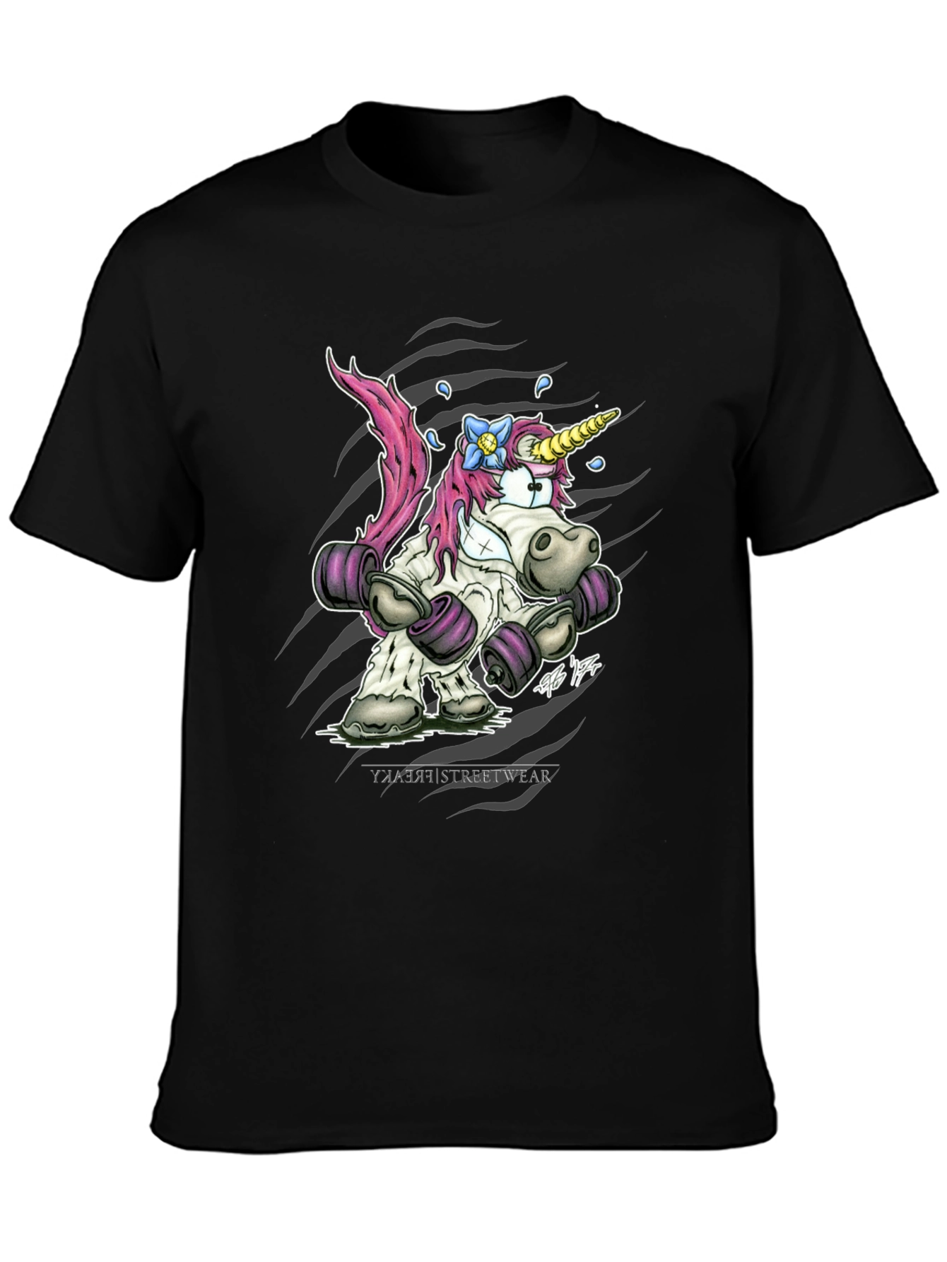 Unicorn Powerlifter Black T-Shirt