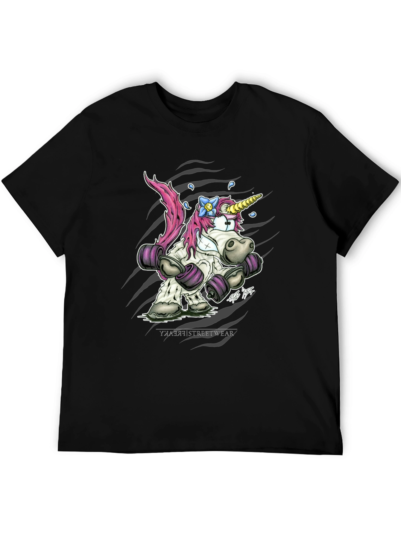 Unicorn Powerlifter Black T-Shirt