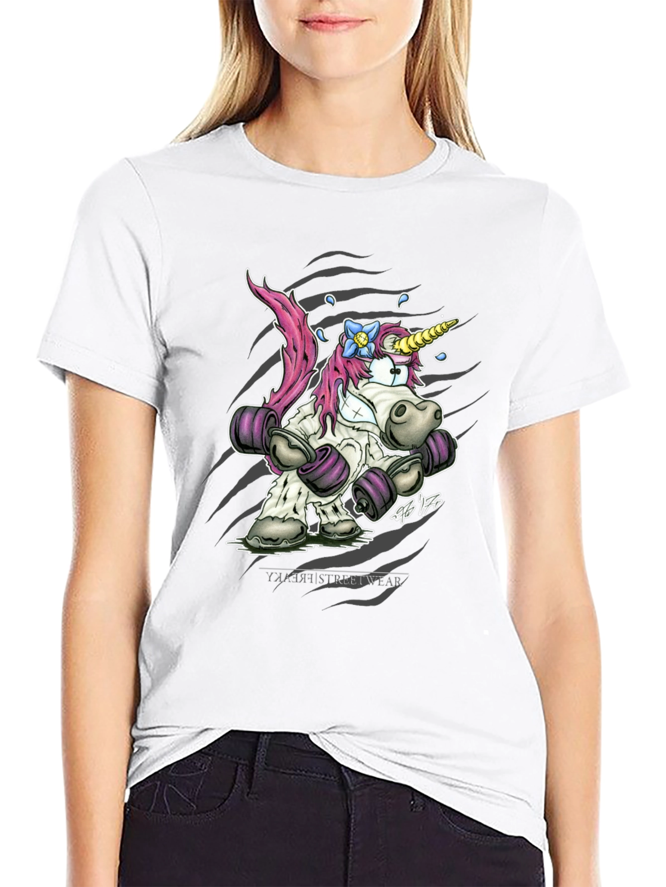 Unicorn Powerlifter Black T-Shirt