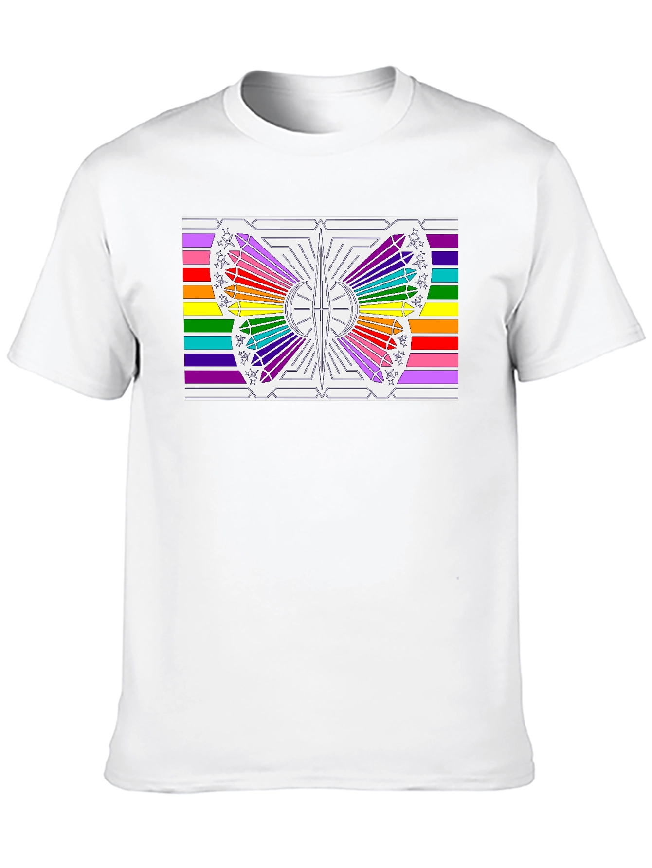 Rainbow Butterfly Graphic Tee - Black Cotton Casual Shirt