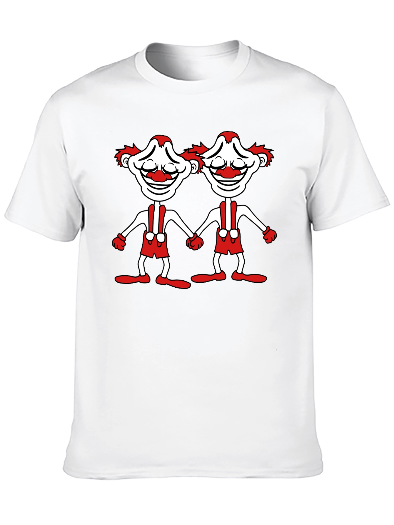 Twin Clown Graphic Tee - Black Cotton T-Shirt