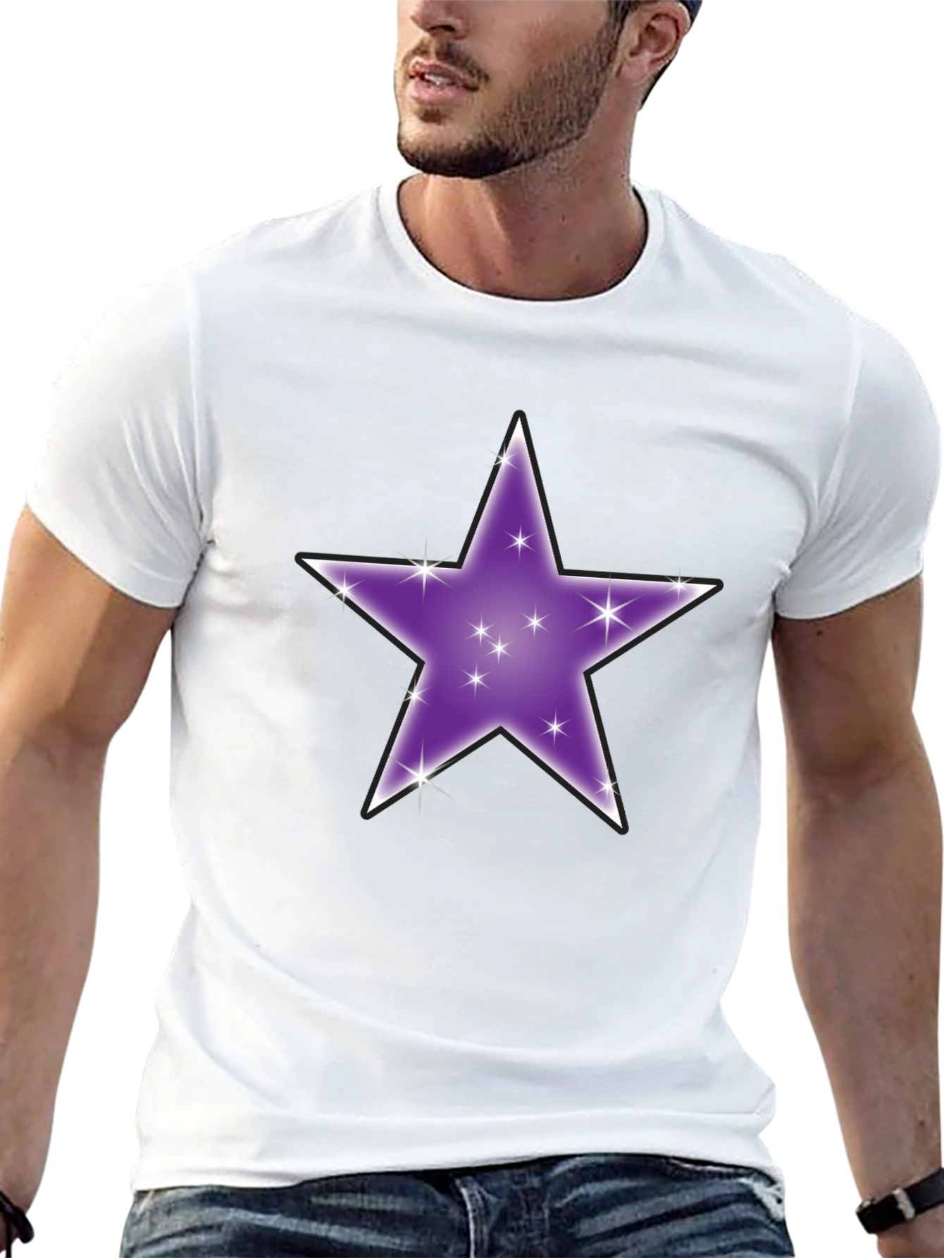 Sparkling Star Graphic Tee - Black