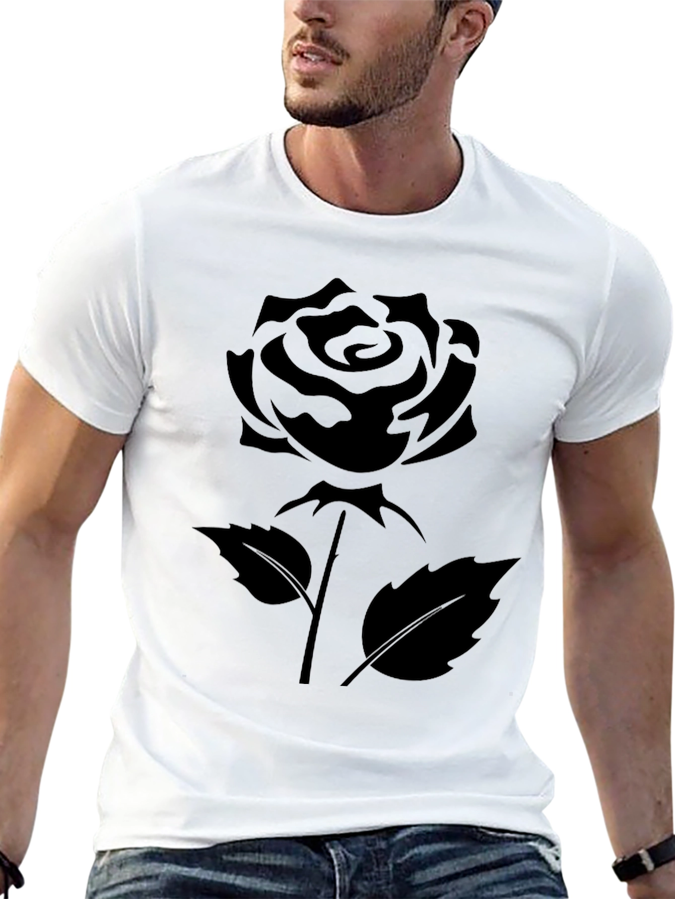 Black Rose Graphic T-Shirt - Stylish & Comfortable