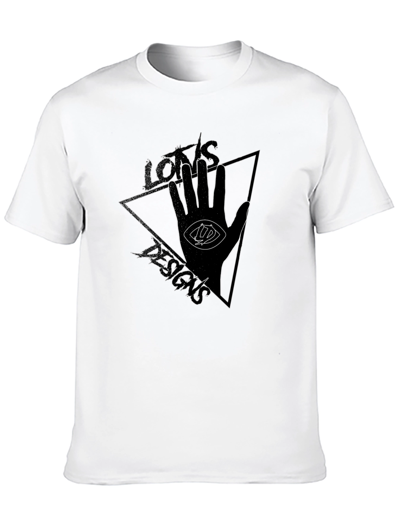 Eye Hand Triangle Graphic Tee - Black Cotton T-Shirt