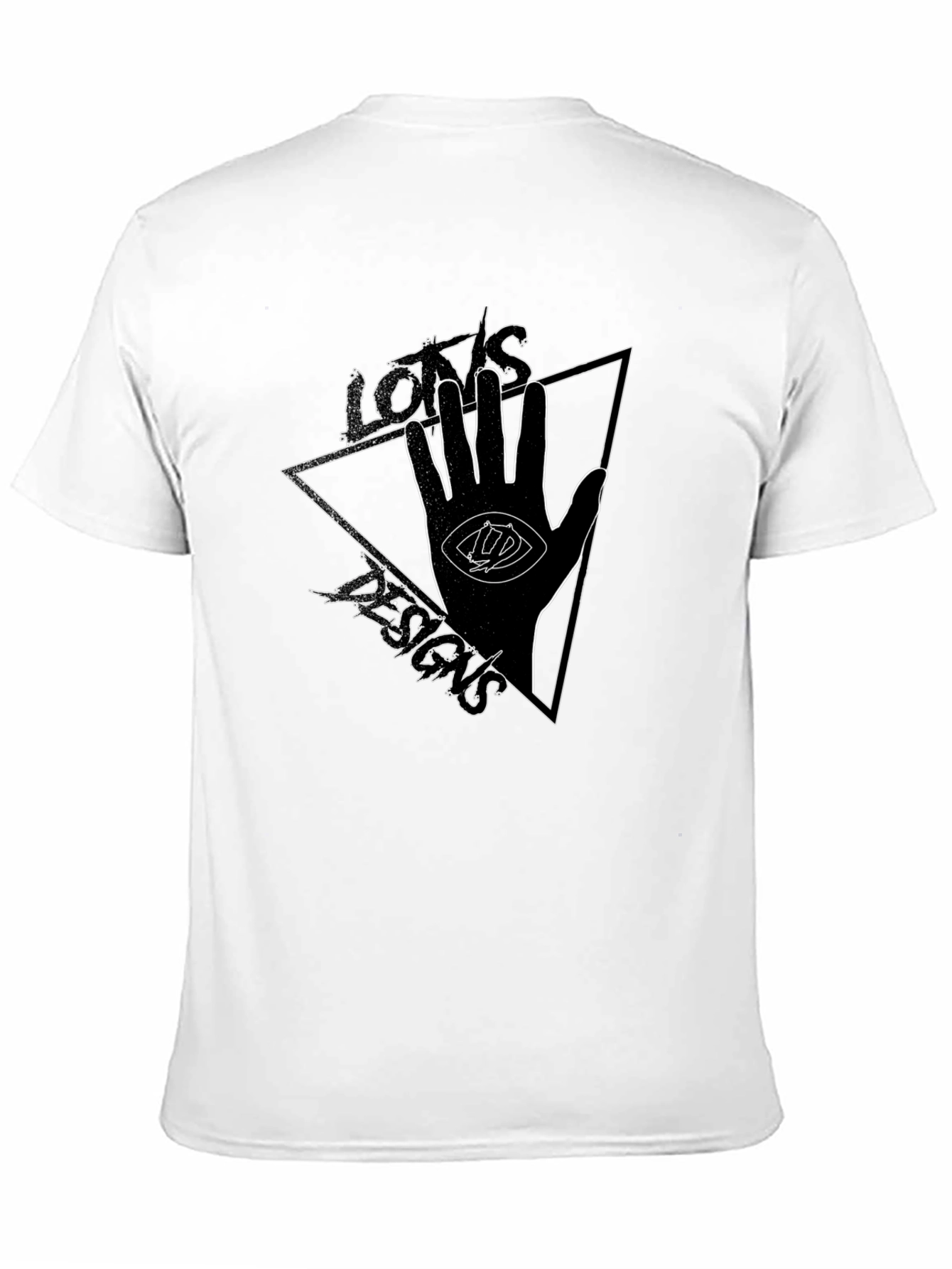 Eye Hand Triangle Graphic Tee - Black Cotton T-Shirt