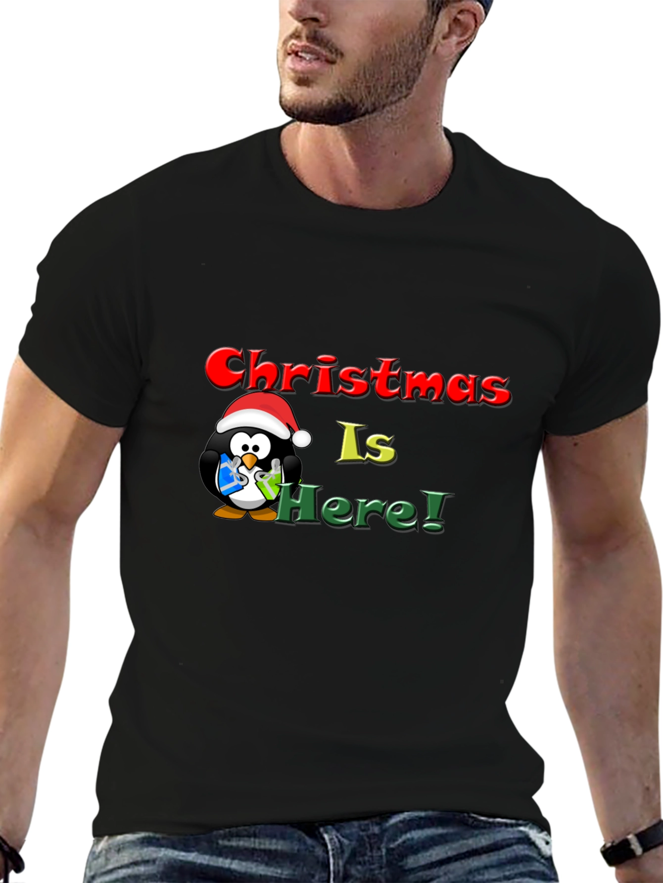 Christmas Penguin Graphic T-Shirt