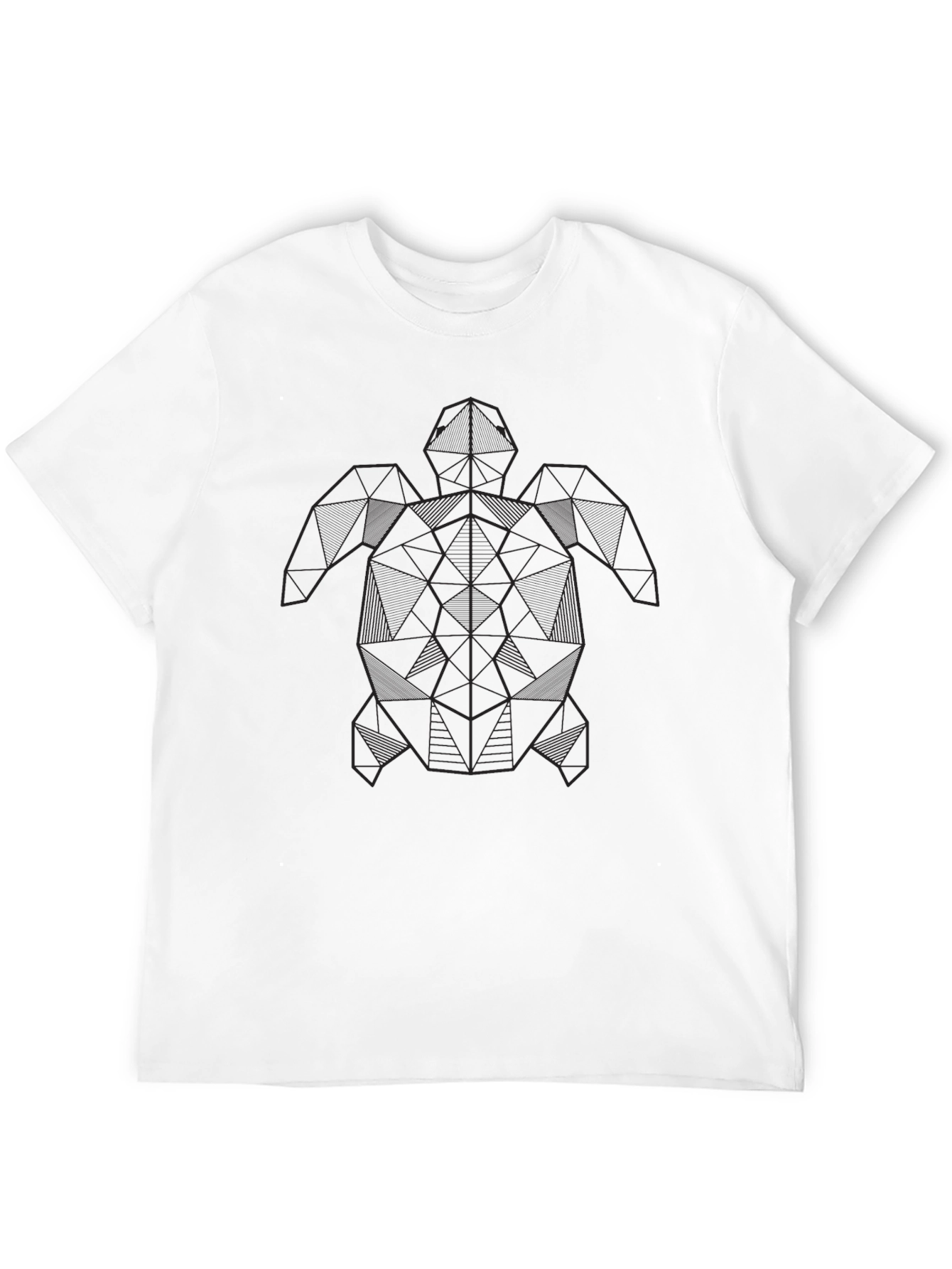 Geometric Turtle Graphic Tee - Black