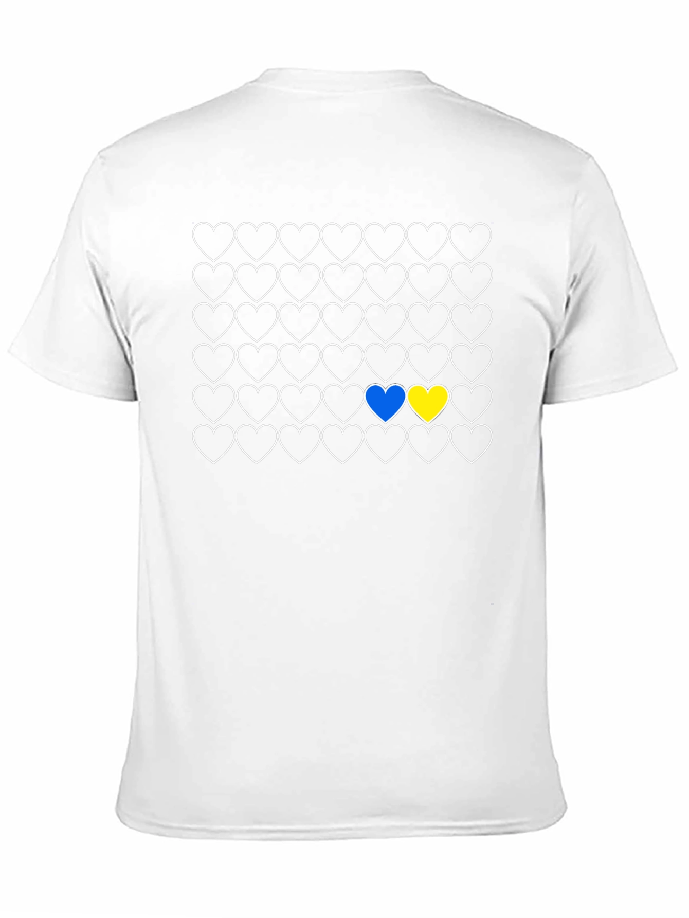 Ukraine Flag Heart Pattern T-Shirt
